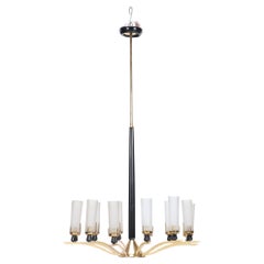 Mid-Century Modern Brass Chandelier in the Style of T.Parzinger, circa 1950