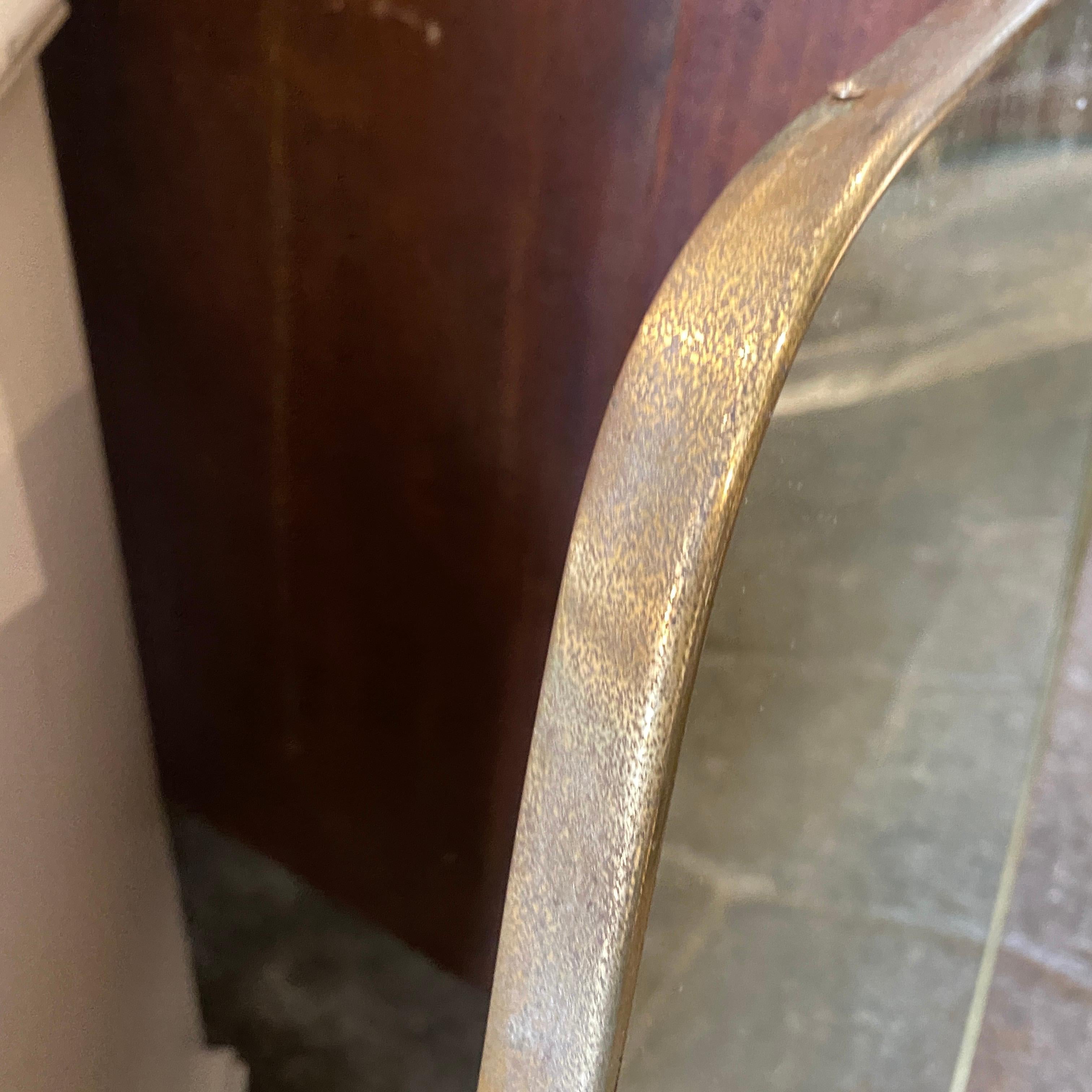 Mid-Century Modern Brass Shield Wall Mirror in the Manner of Gio Ponti, 1950 7
