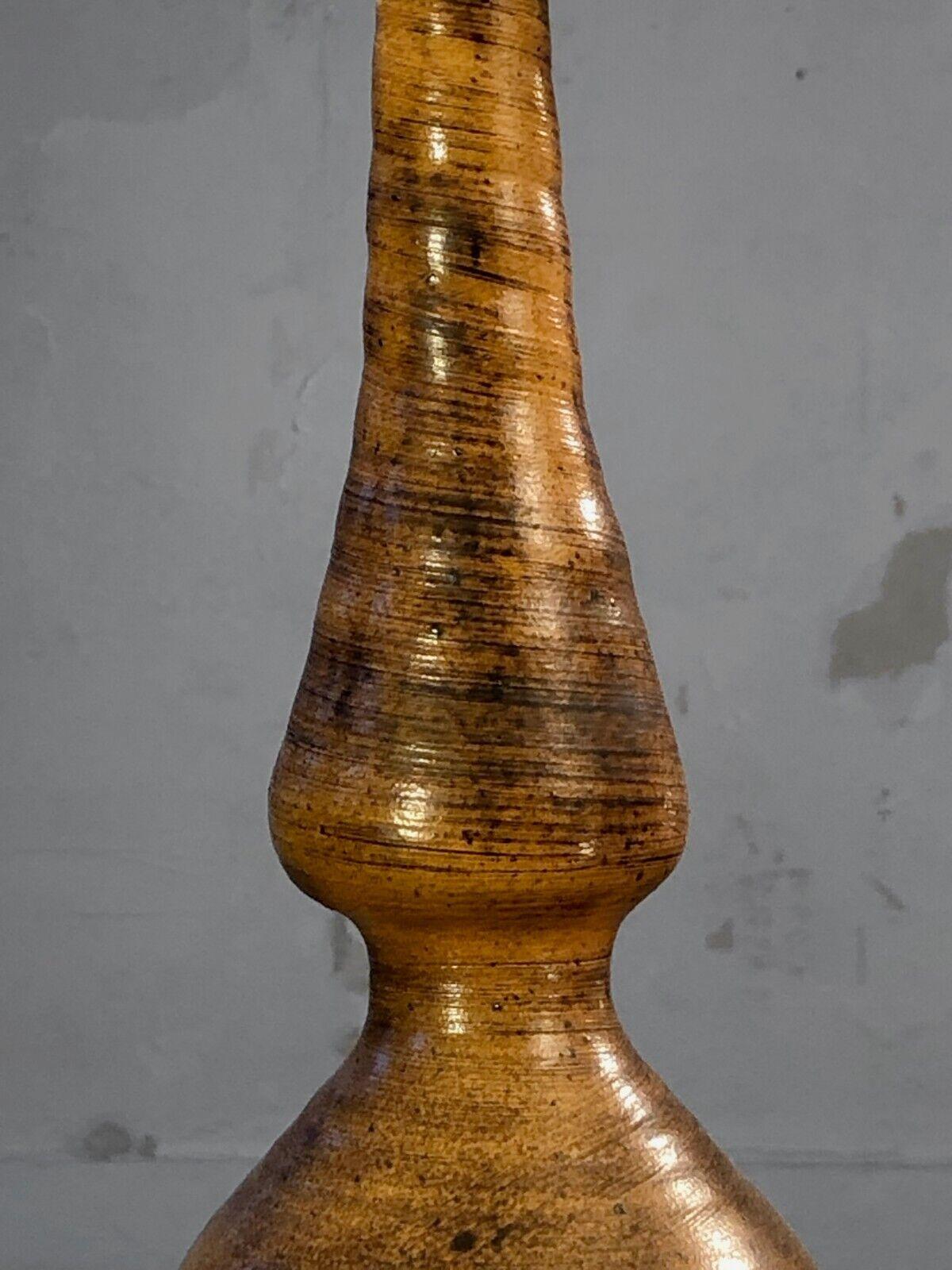 A MID-CENTURY-MODERN BRUTALIST RUSTIC Ceramic TABLE LAMP, BLIN Style France 1950 For Sale 3