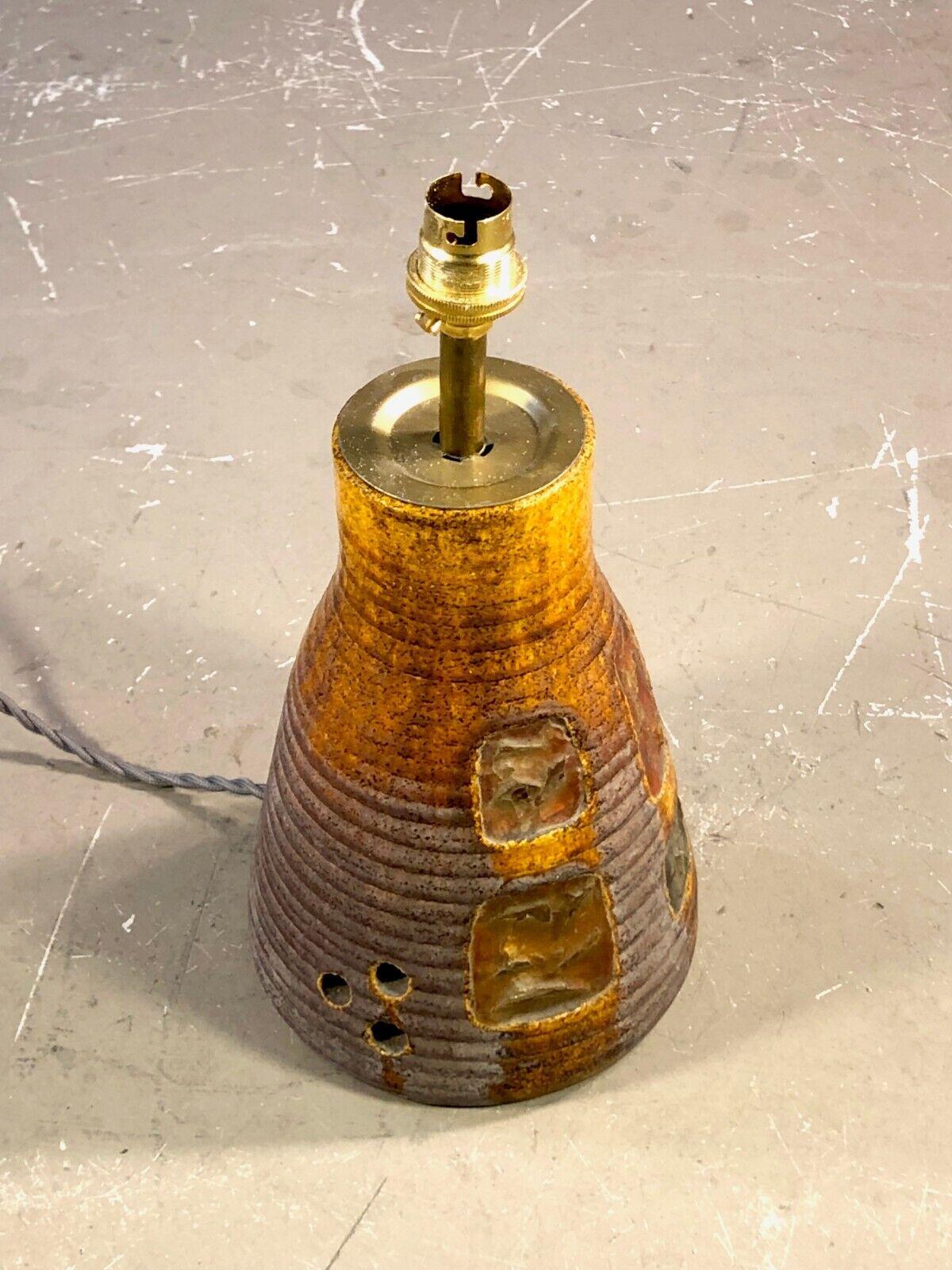MID-CENTURY-MODERN BRUTALIST RUSTIC Ceramic TABLE LAMP par ACCOLAY France 1950 en vente 4