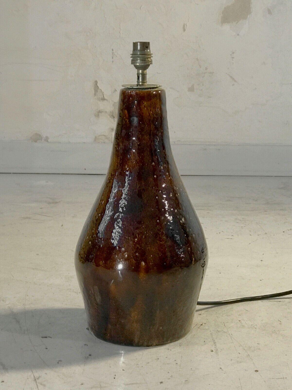 A MID-CENTURY-MODERN BRUTALIST RUSTIC Ceramic TABLE LAMP, signé MPR France 1950 en vente 1