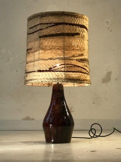 A MID-CENTURY-MODERN BRUTALIST RUSTIC Ceramic TABLE LAMP, Vallauris, Frankreich 1950