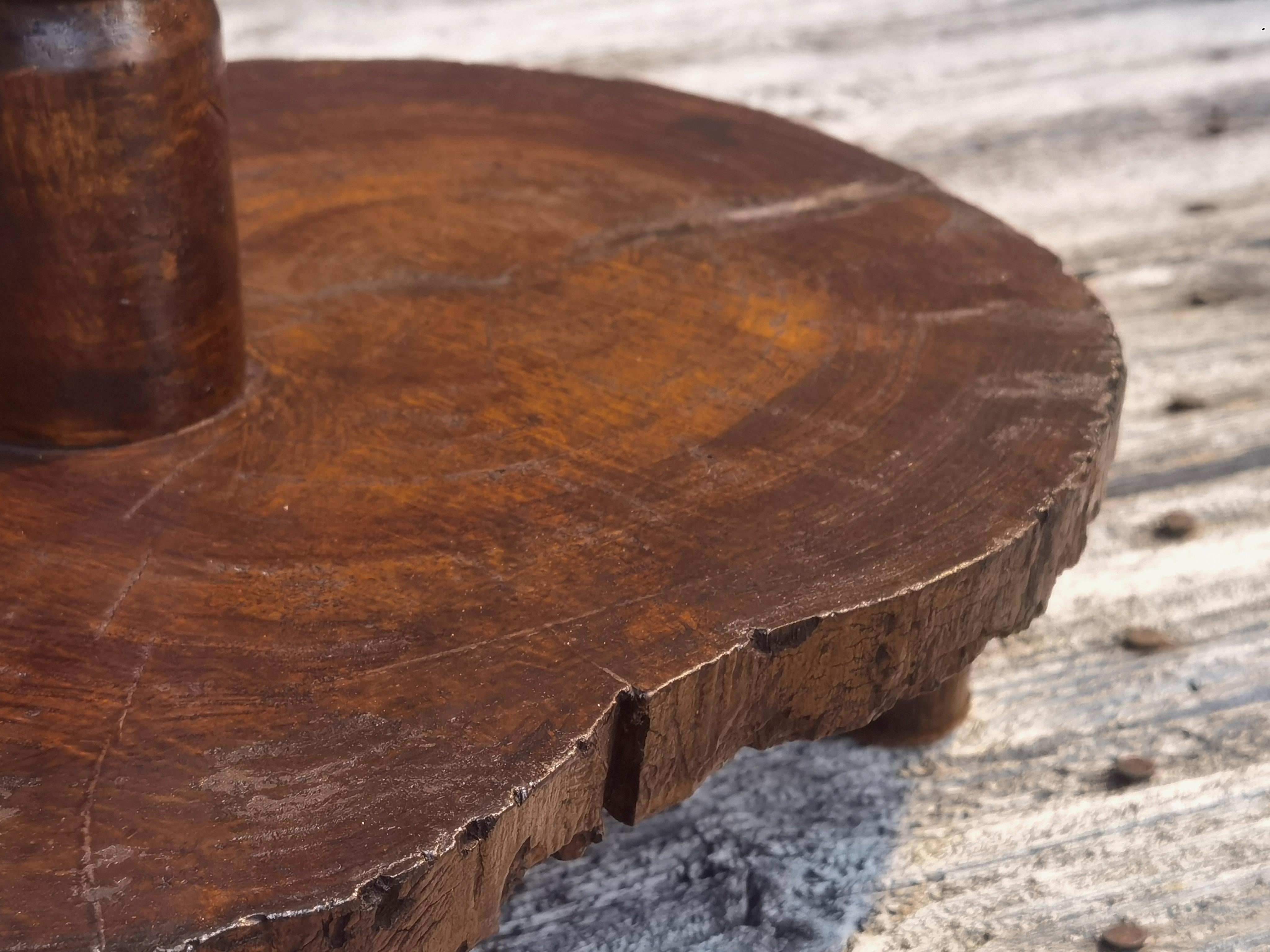 Mid-20th Century A MID-CENTURY-MODERN BRUTALIST Wooden FLOOR LAMP, France 1950 For Sale