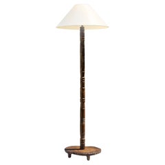 A MID-CENTURY-MODERN BRUTALIST Wooden FLOOR LAMP, France 1950