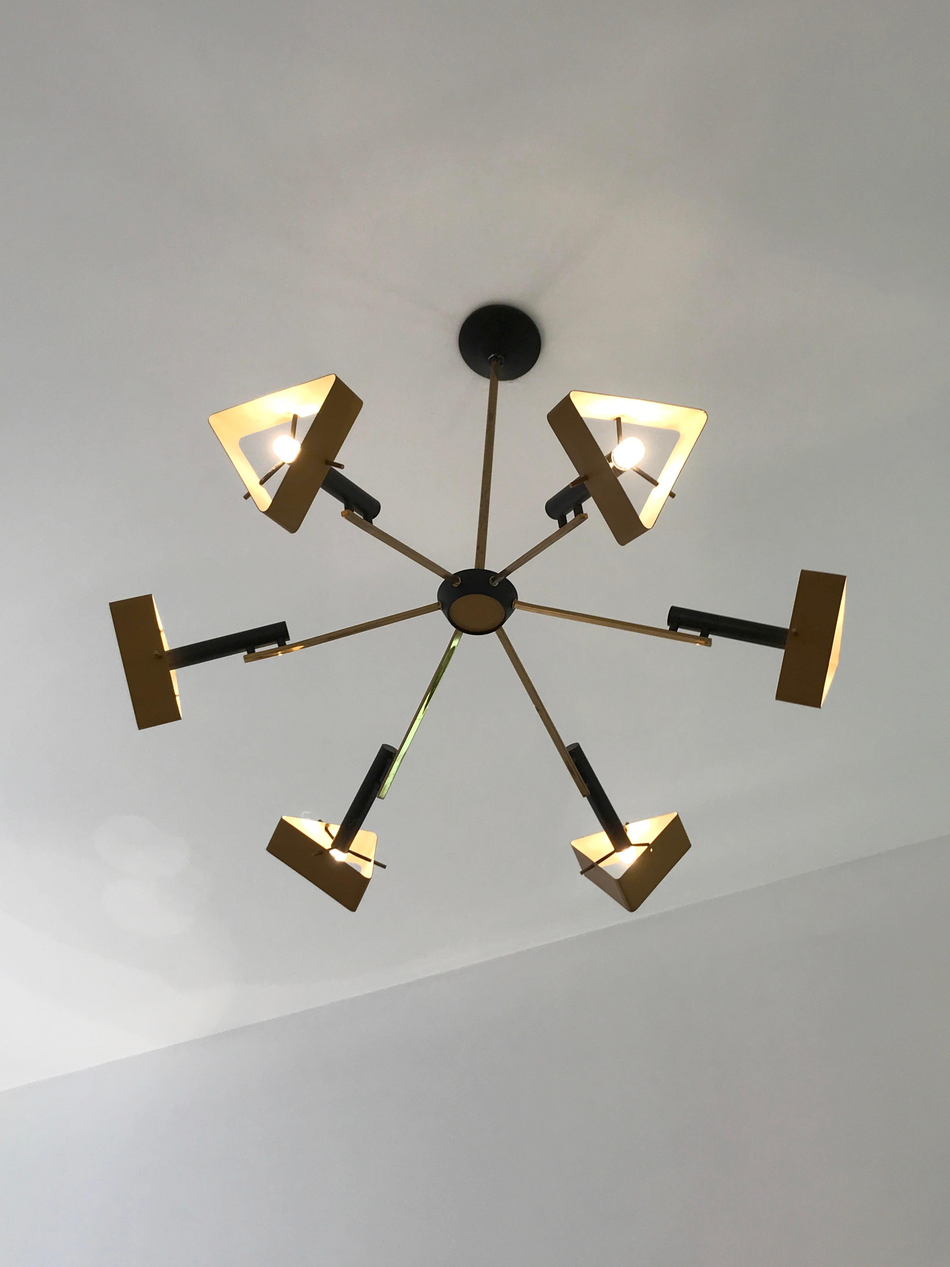 Metallo Plafoniera MID-CENTURY-MODERN di Oscar Torlasco, ed. Lumi, Italia 1950 in vendita