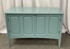 Mid-Century Modern Chest, Nightstand or Table, Robins Egg Blue