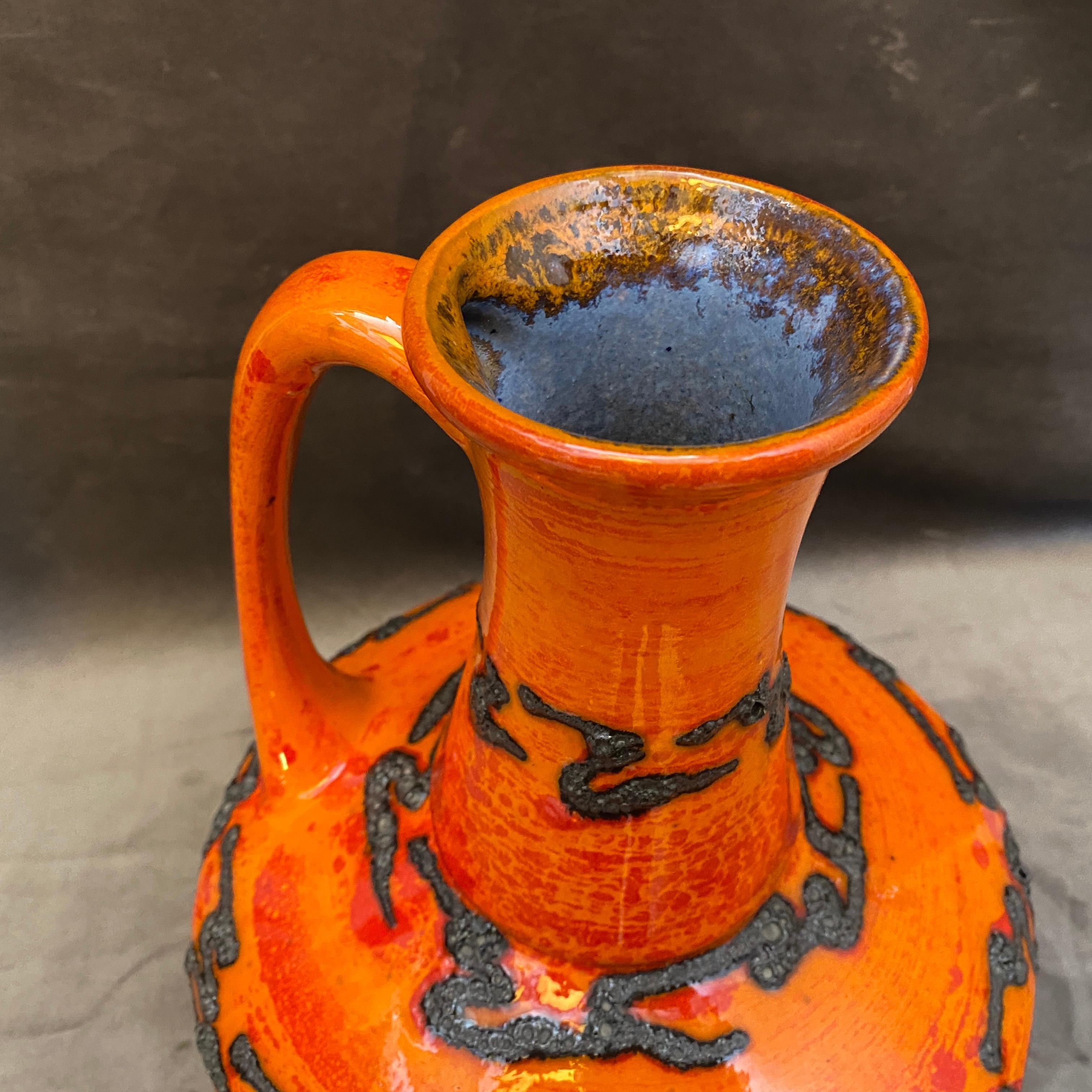 A rare fat lava keramik vase made in West Germany, the orange color is an icon of the 1970s.