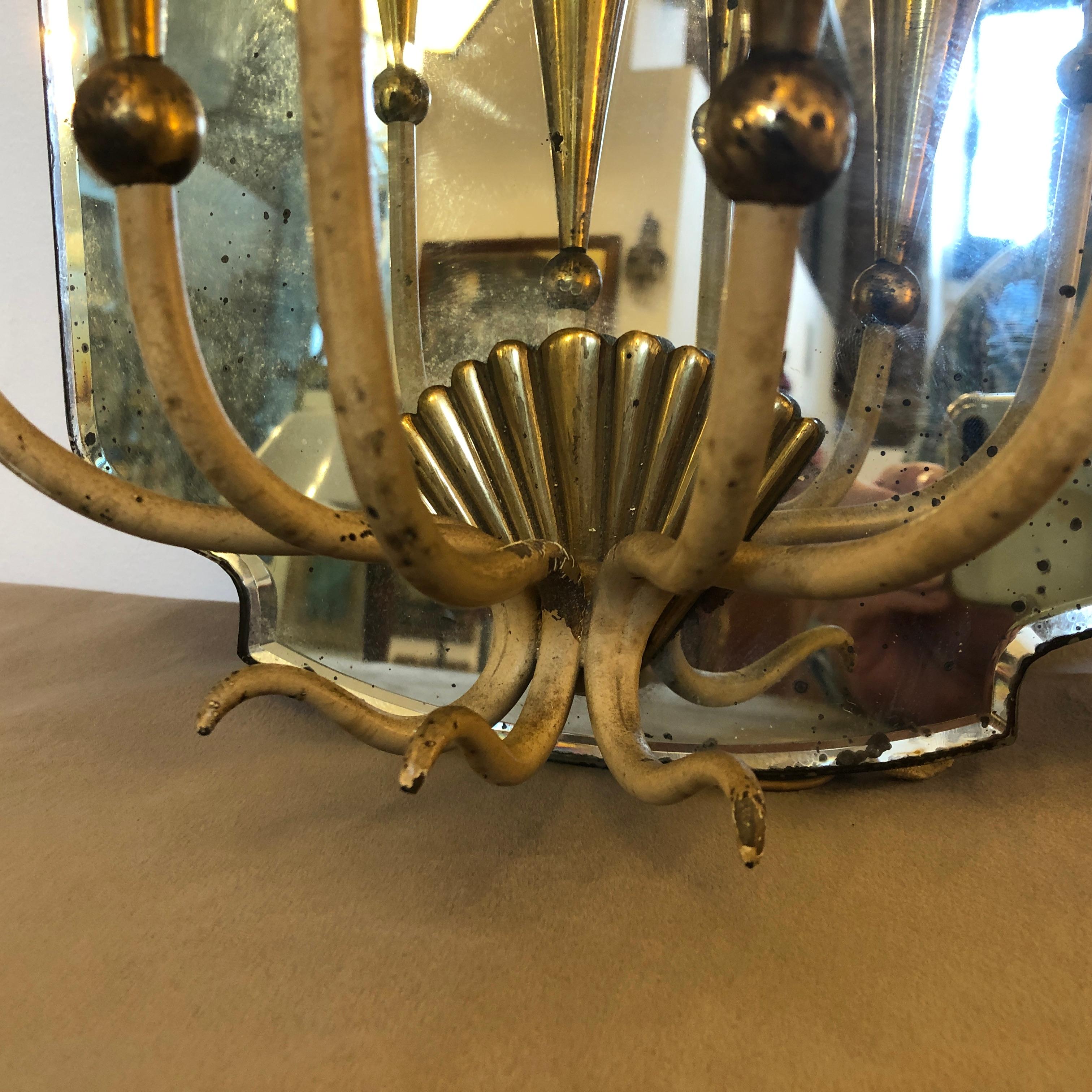 1950s Mid-Century Modern Italian Mirrored Wall Sconce by Cesare Lacca In Good Condition In Aci Castello, IT