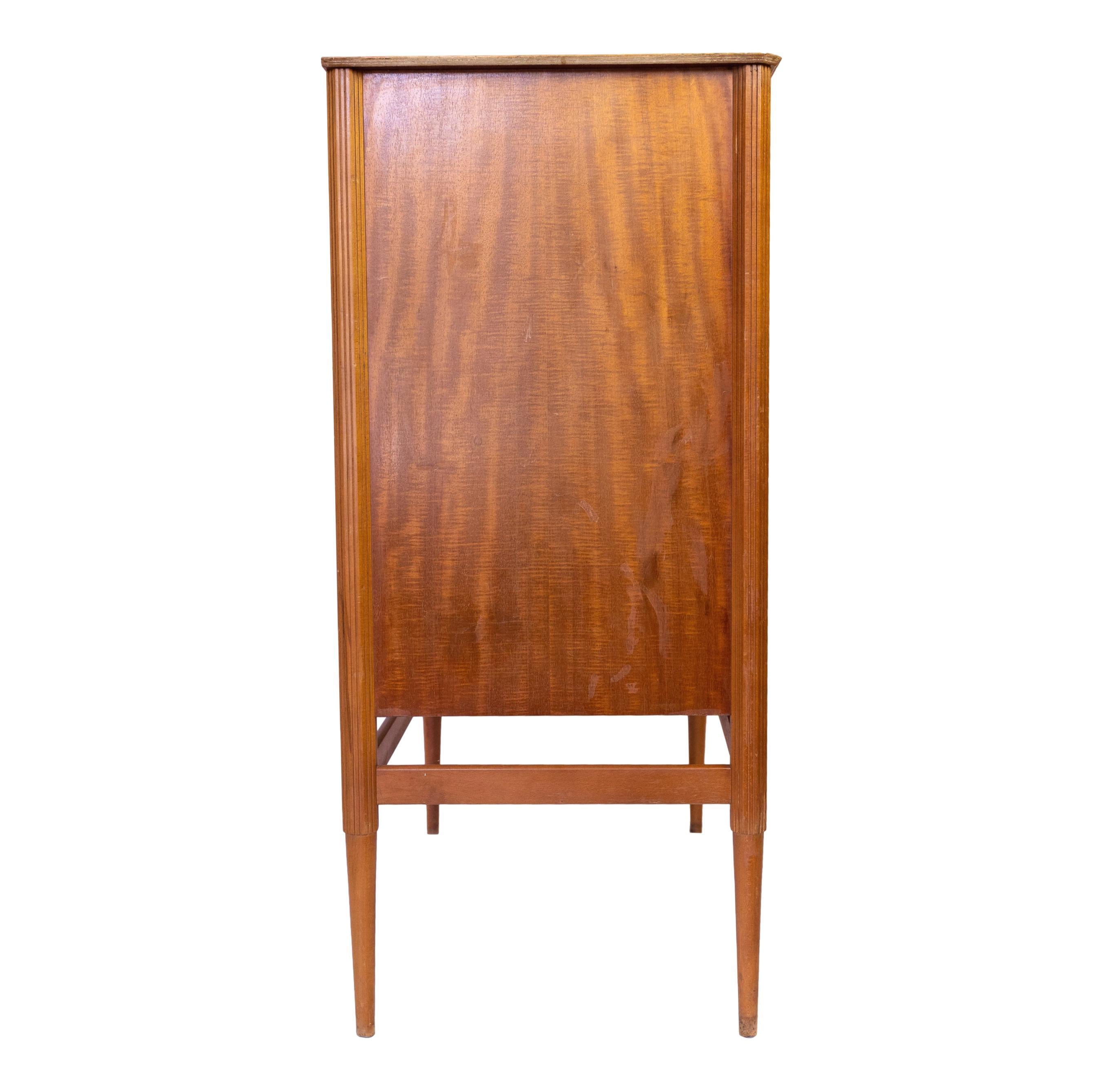 Machine-Made Mid-Century Modern Flame Teak Chest-of-Drawers by Limelight, English, circa 1965