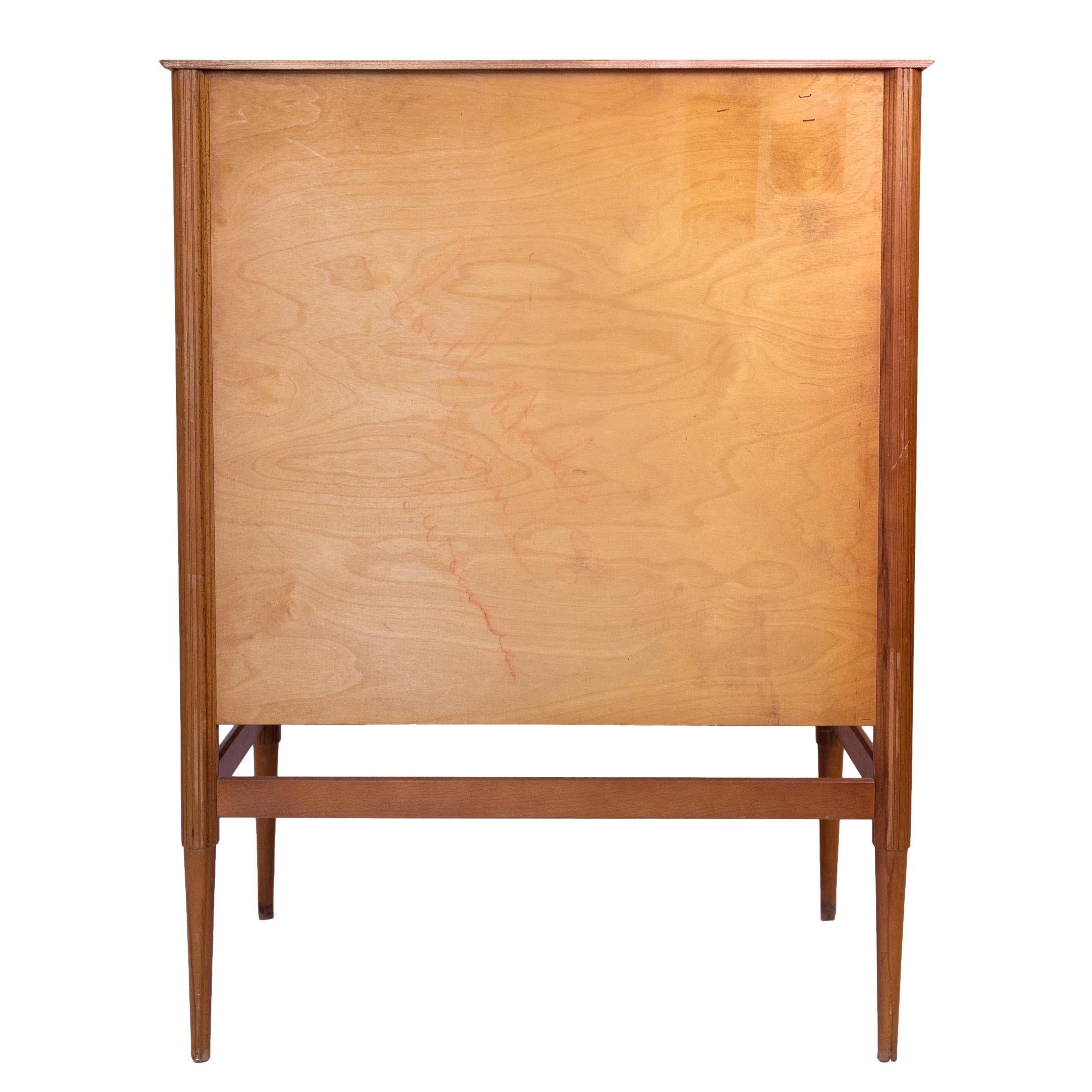 Mid-Century Modern Flame Teak Chest-of-Drawers by Limelight, English, circa 1965 In Good Condition In Banner Elk, NC