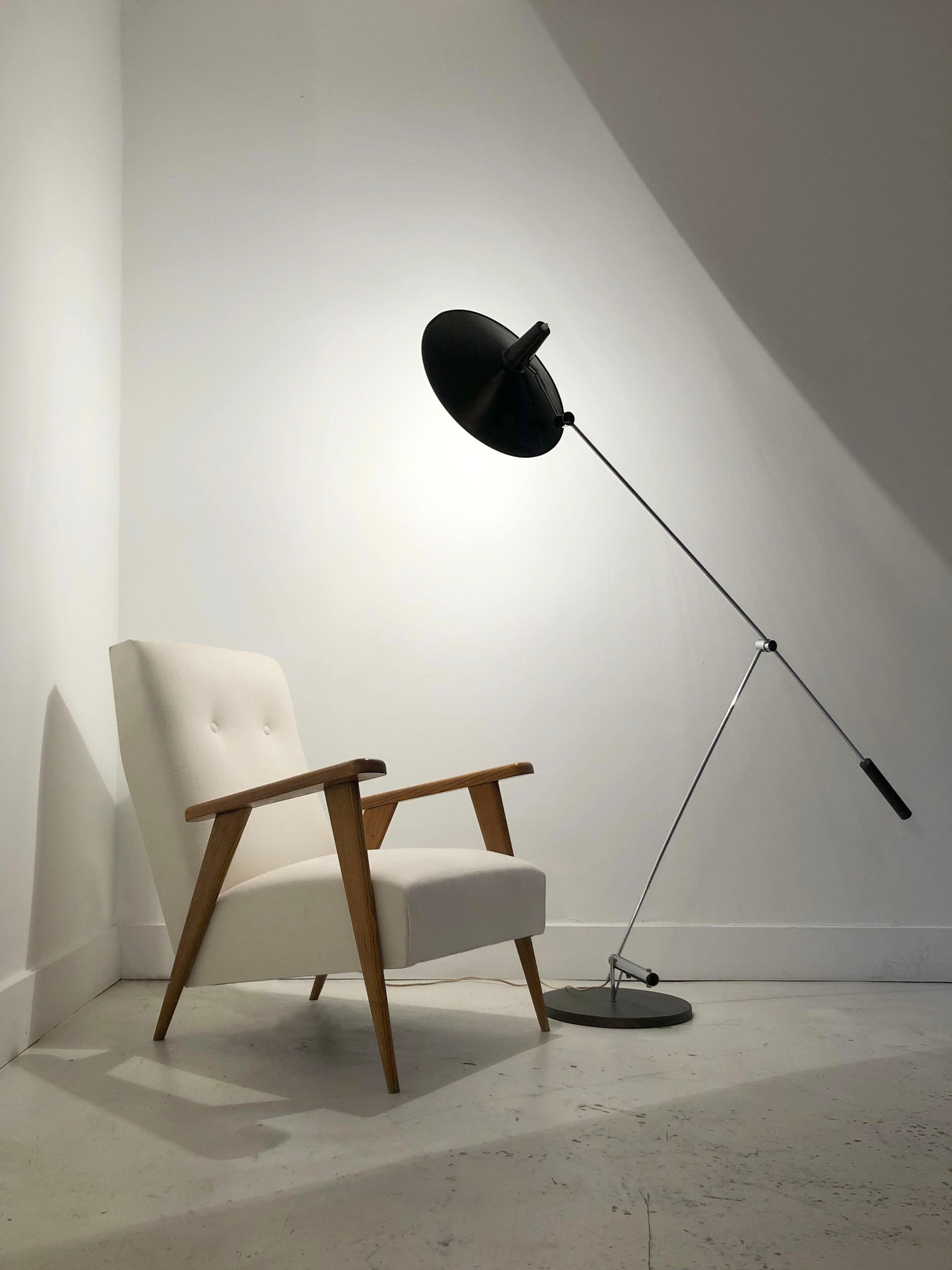 A MID-CENTURY-MODERN FLOOR LAMP by RICO & ROSEMARIE BALTENSWEILER, Swiss 1950 For Sale 8