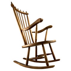 A MID-CENTURY-MODERN FREE-FORM ROCKING-CHAIR von DE STER GELDERLAND, Holland 1950
