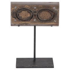 Used Mid-Century Modern French Steel and Brass Eyeglasses Mold, 1950