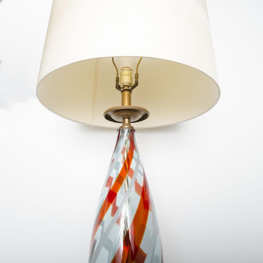 A Mid-Century Modern glass lamp, Italy, circa 1960.
  