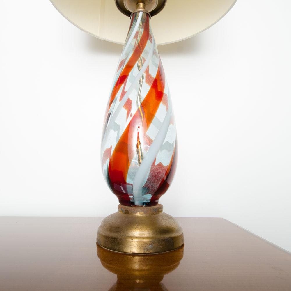 American Mid-Century Modern Glass Lamp, Italy, circa 1960 For Sale