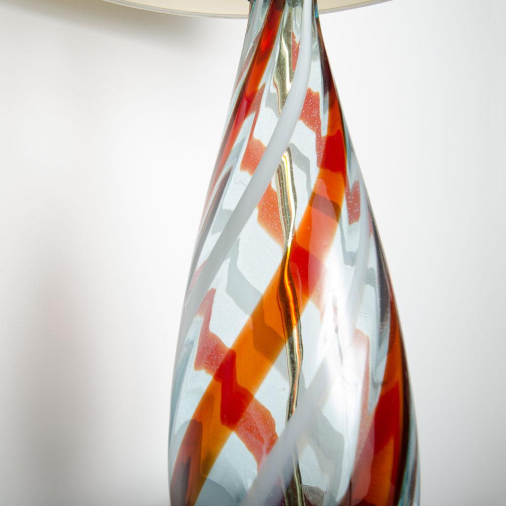 Mid-Century Modern Glass Lamp, Italy, circa 1960 In Good Condition For Sale In Philadelphia, PA