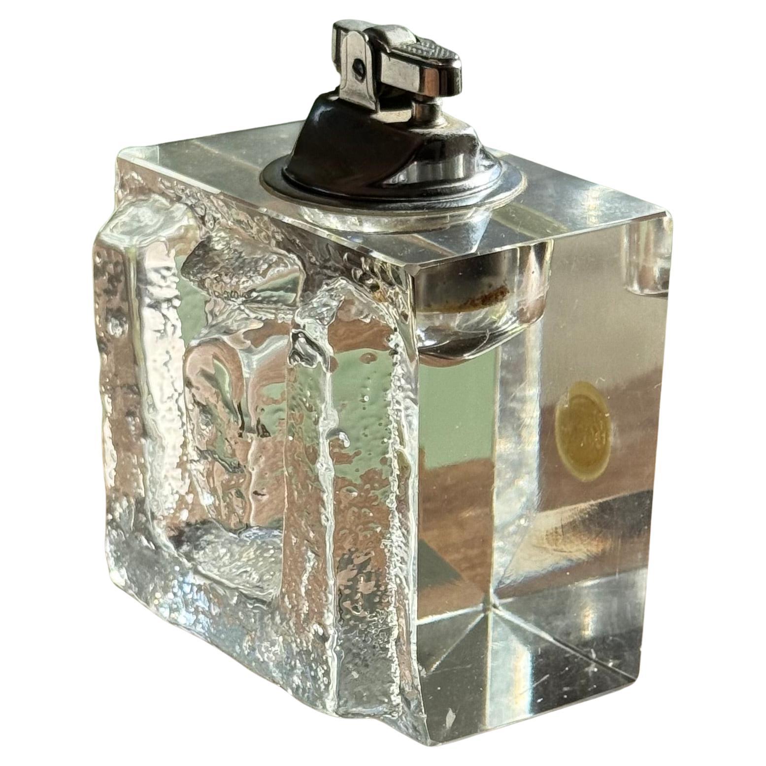 Briquet de table en verre moderne du milieu du siècle, vers 1960
