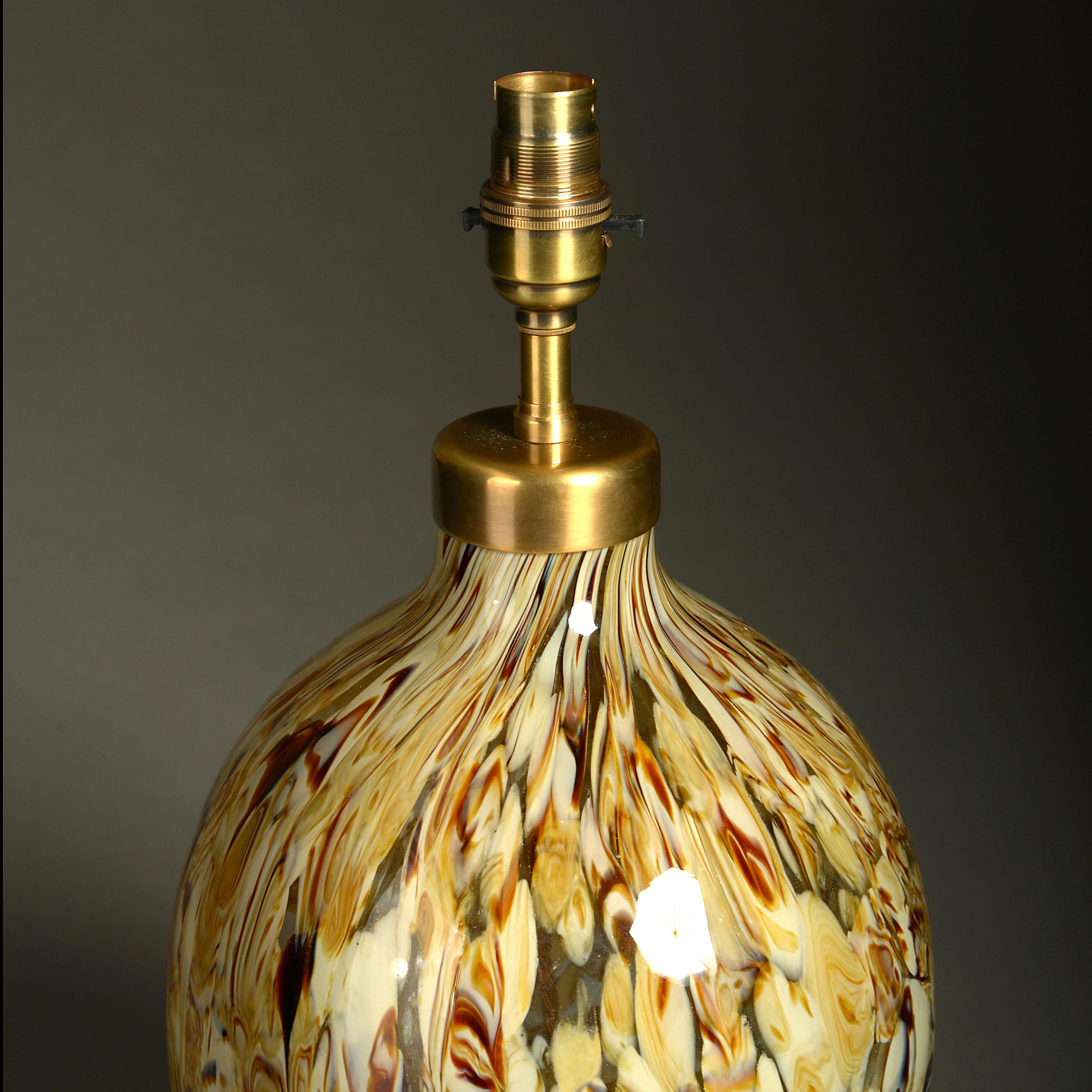French Mid-Century Modern Glass Vase Lamp