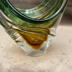 Mid-Century Modern Green and Brown Murano Glass Centerpiece by Seguso, 1970s