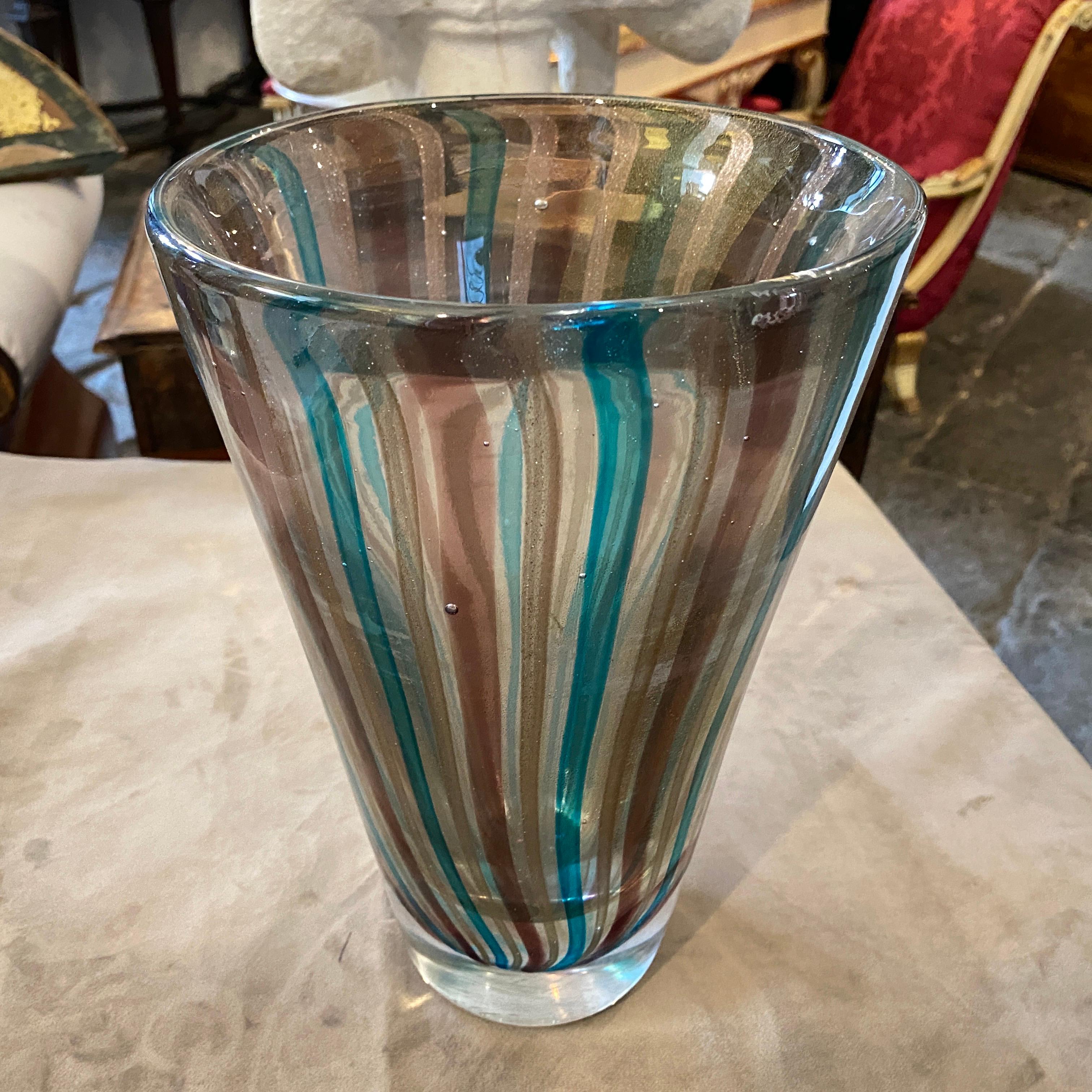 Mid-Century Modern Heavy Murano Glass Vase, circa 1970 4