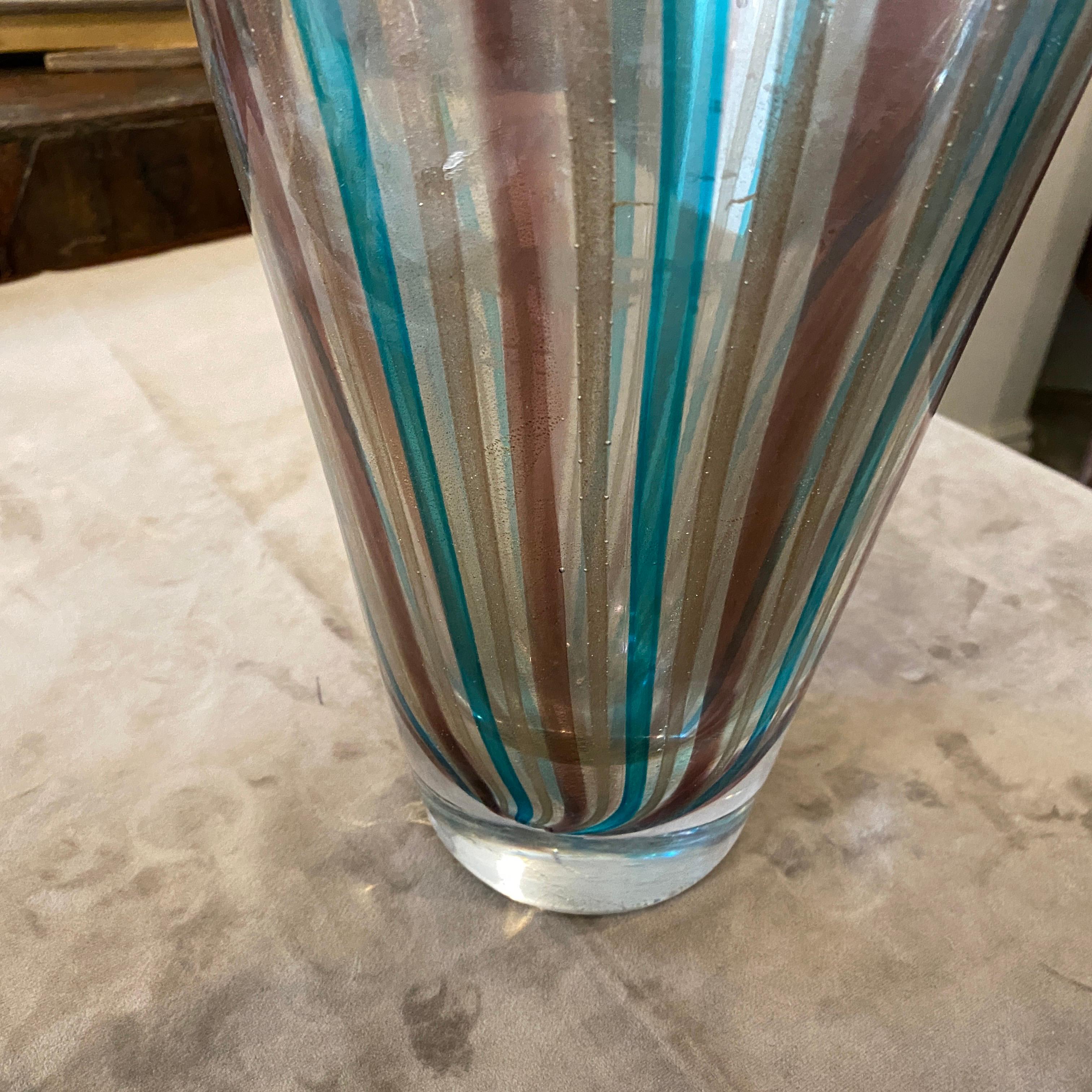 Italian Mid-Century Modern Heavy Murano Glass Vase, circa 1970