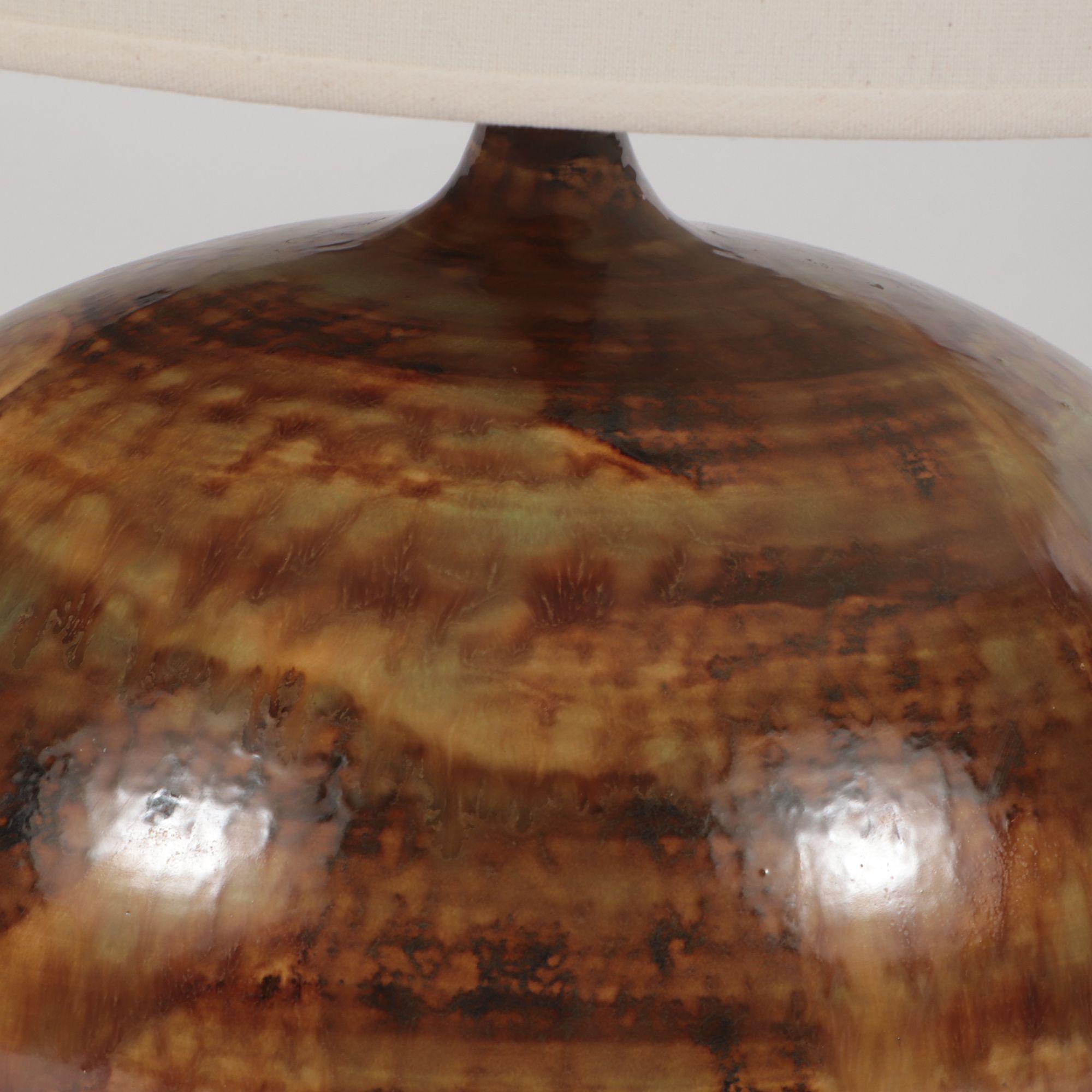 American Mid-Century Modern Large Glazed Ceramic Table Lamp, circa 1970 For Sale