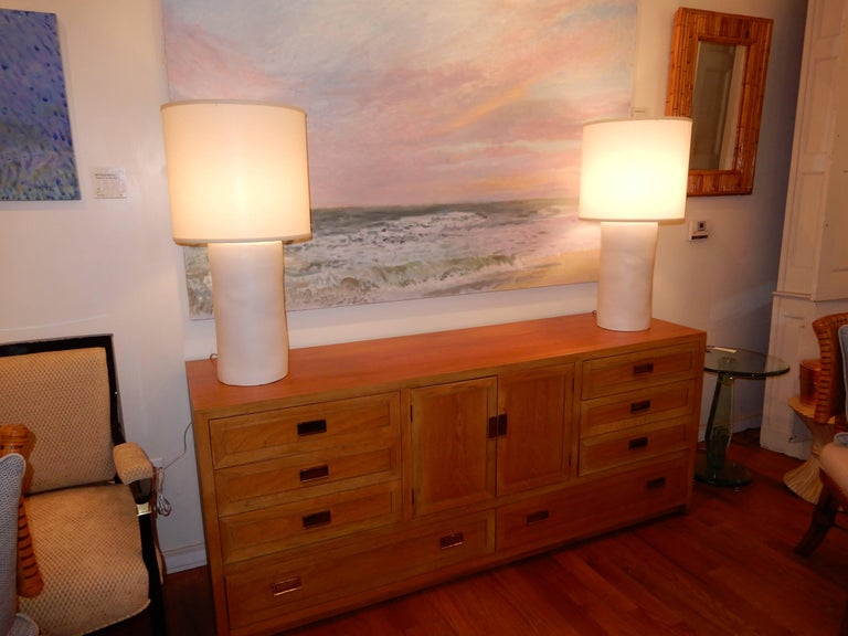 MidCentury Modern Light Oak Credenza or Buffet at 1stDibs