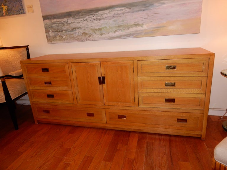 MidCentury Modern Light Oak Credenza or Buffet at 1stDibs