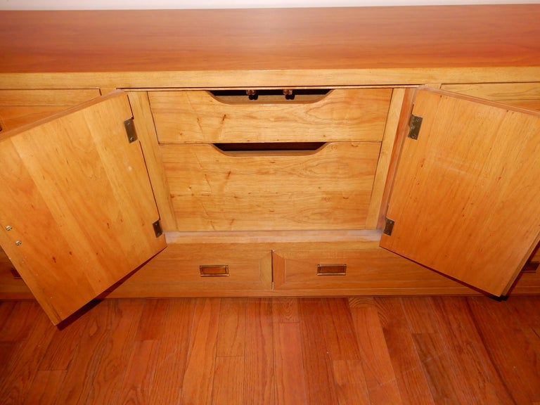 MidCentury Modern Light Oak Credenza or Buffet at 1stDibs
