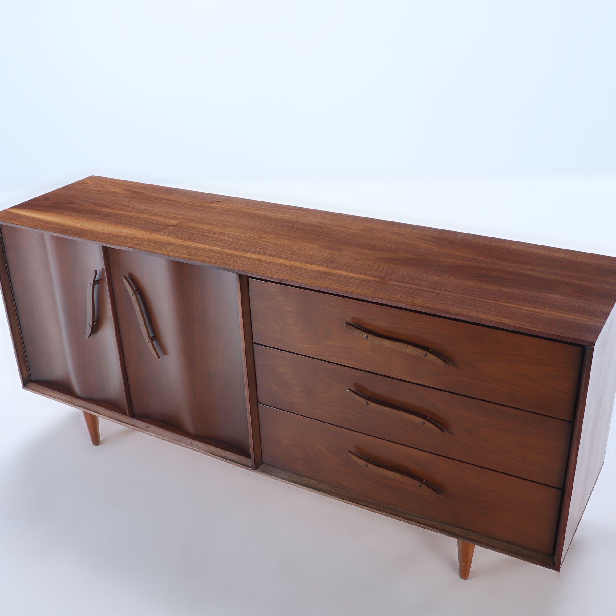 Wood A Mid-Century Modern low boy dresser For Sale