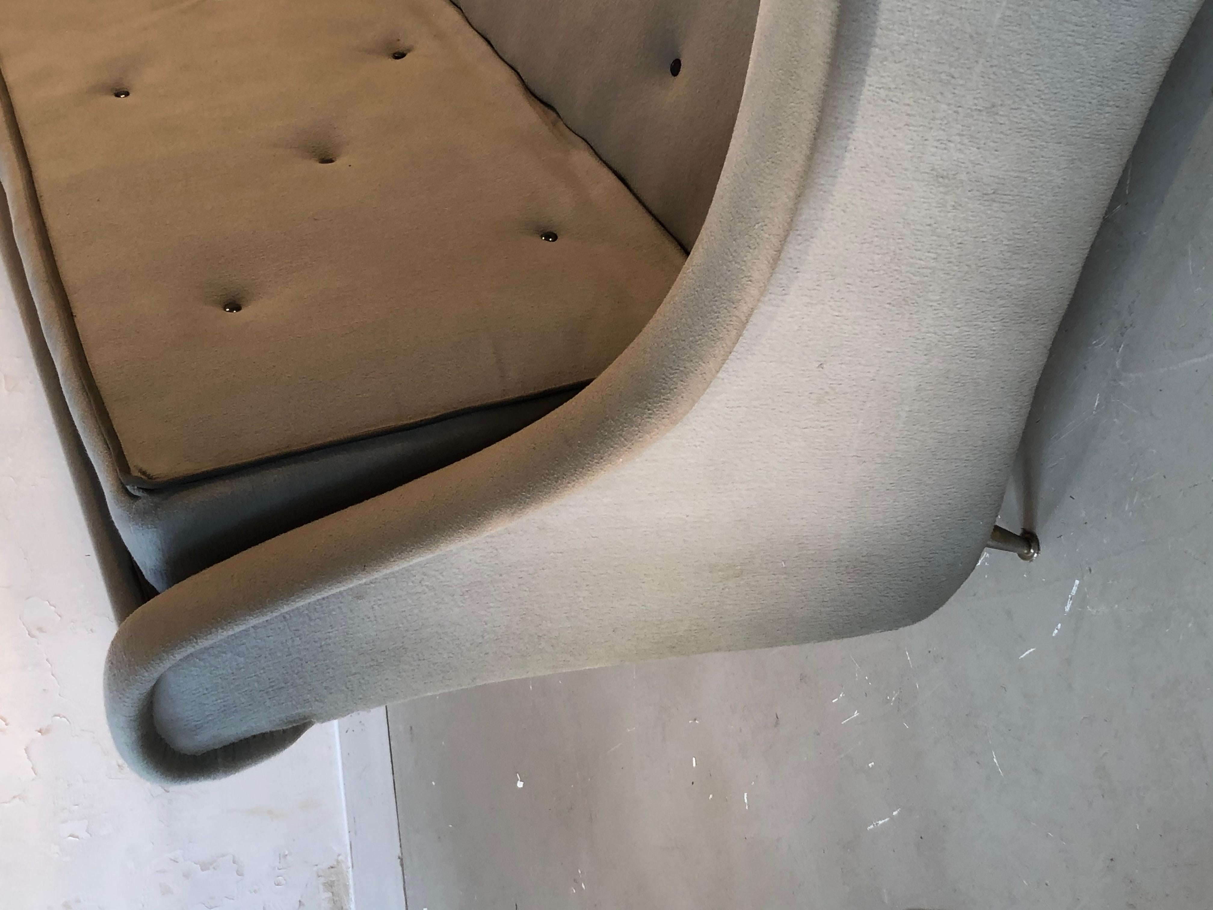 A MID-CENTURY-MODERN MODERNIST FREE-FORM Grauer SOFA von ERTON, Frankreich, 1950 im Angebot 1