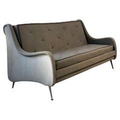 Vintage A MID-CENTURY-MODERN MODERNIST FREE-FORM Grey SOFA by ERTON, France, 1950