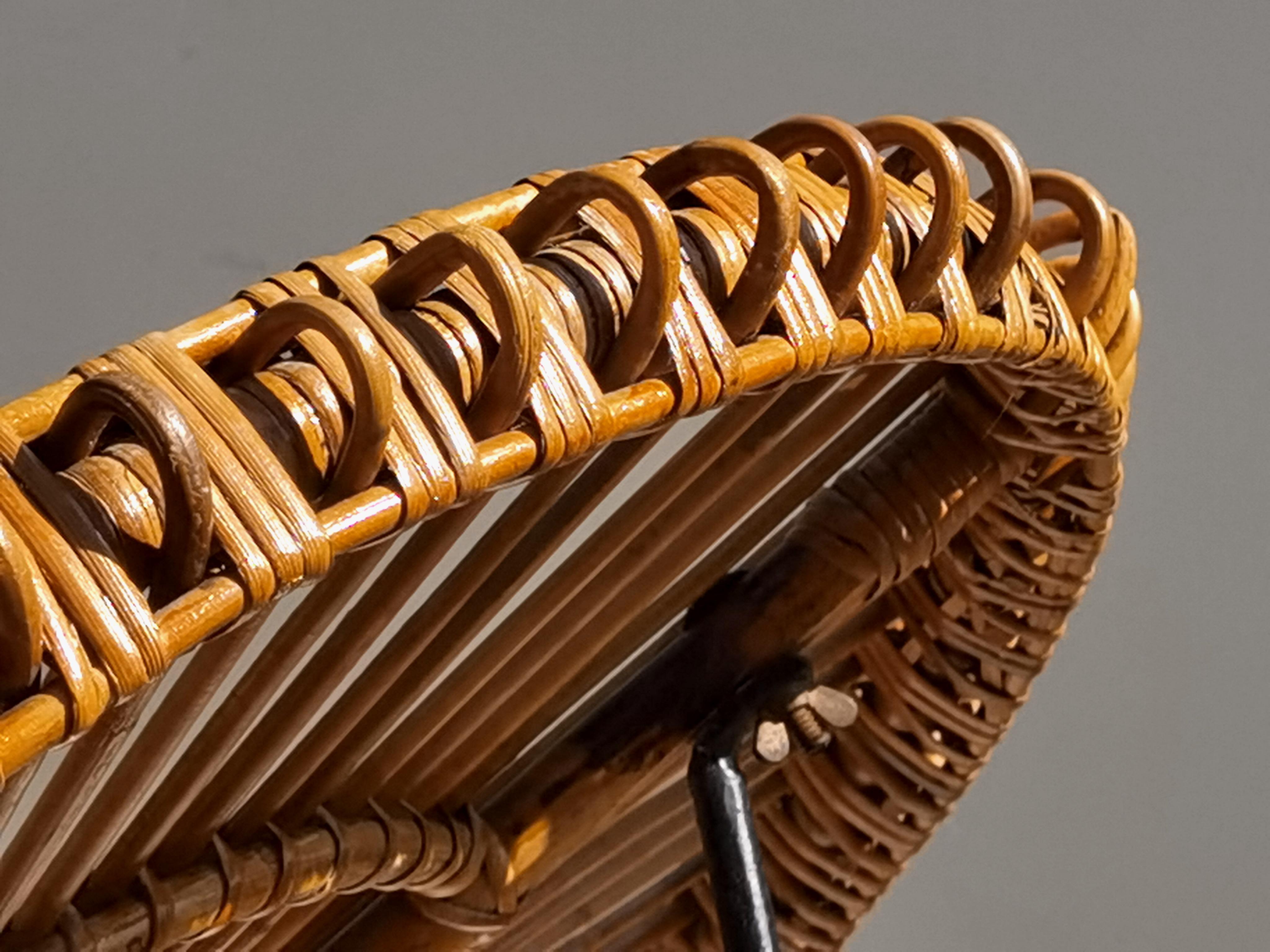 TAVOLO IN Rattan MODERNISTA DEL MEDIOCENTO, Francia 1950 in vendita 7