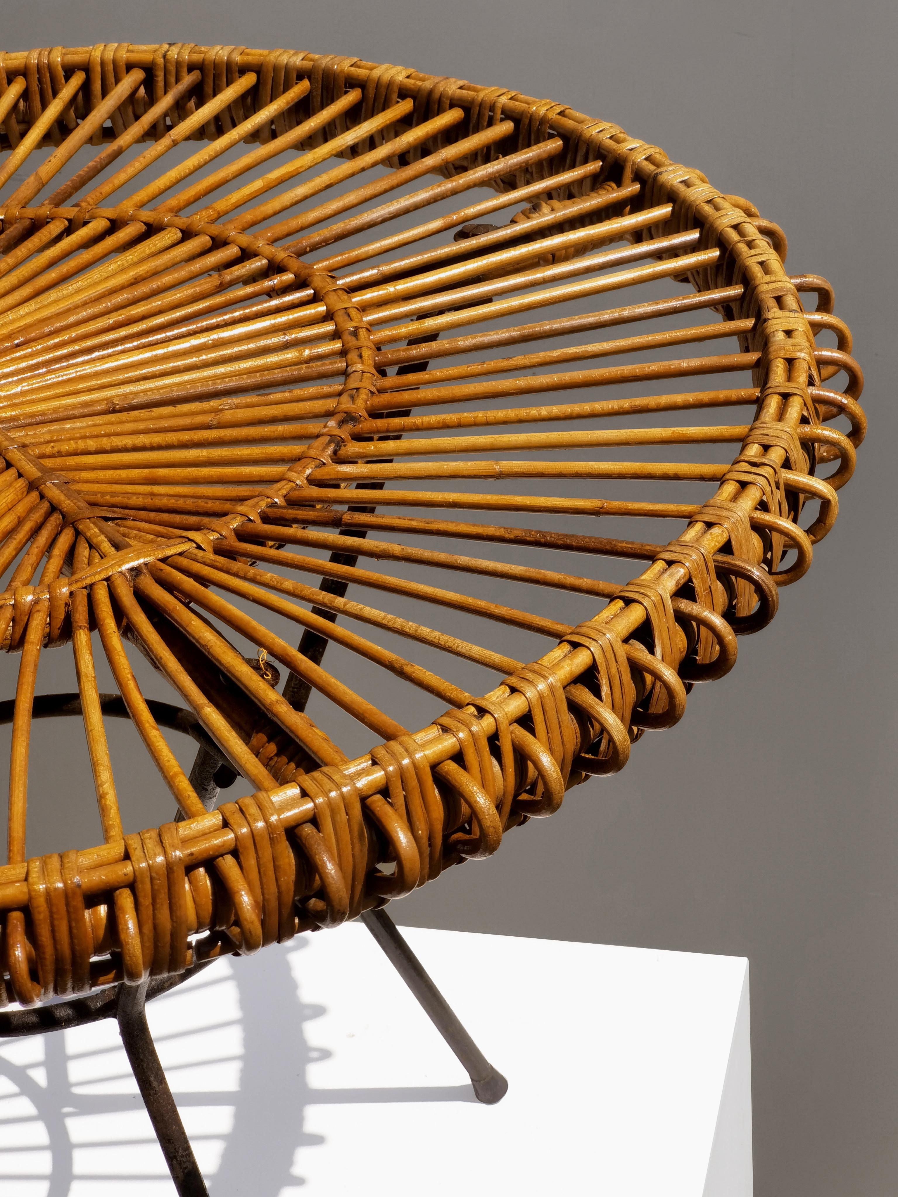 TAVOLO IN Rattan MODERNISTA DEL MEDIOCENTO, Francia 1950 in vendita 12