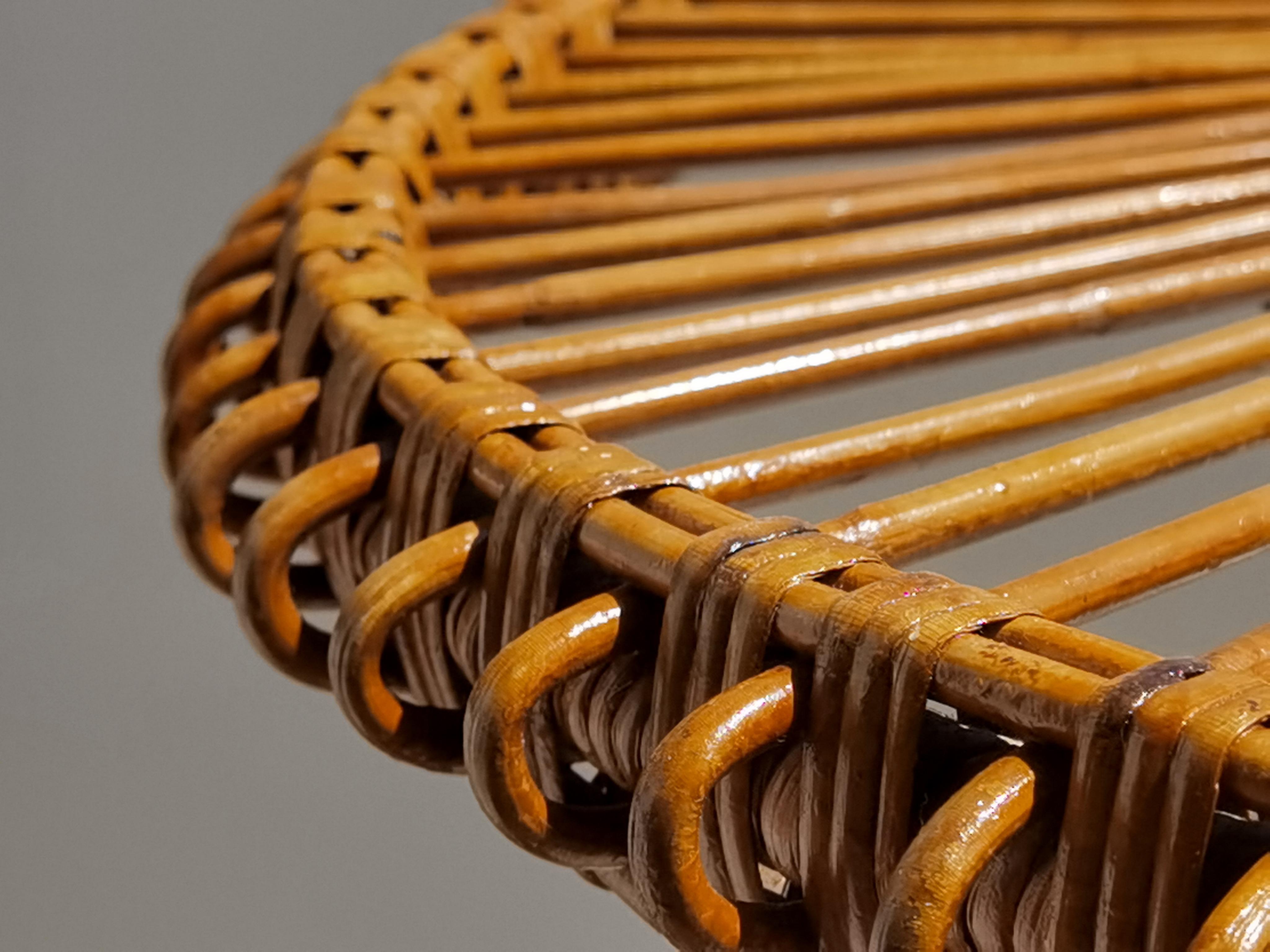 TAVOLO IN Rattan MODERNISTA DEL MEDIOCENTO, Francia 1950 in vendita 8
