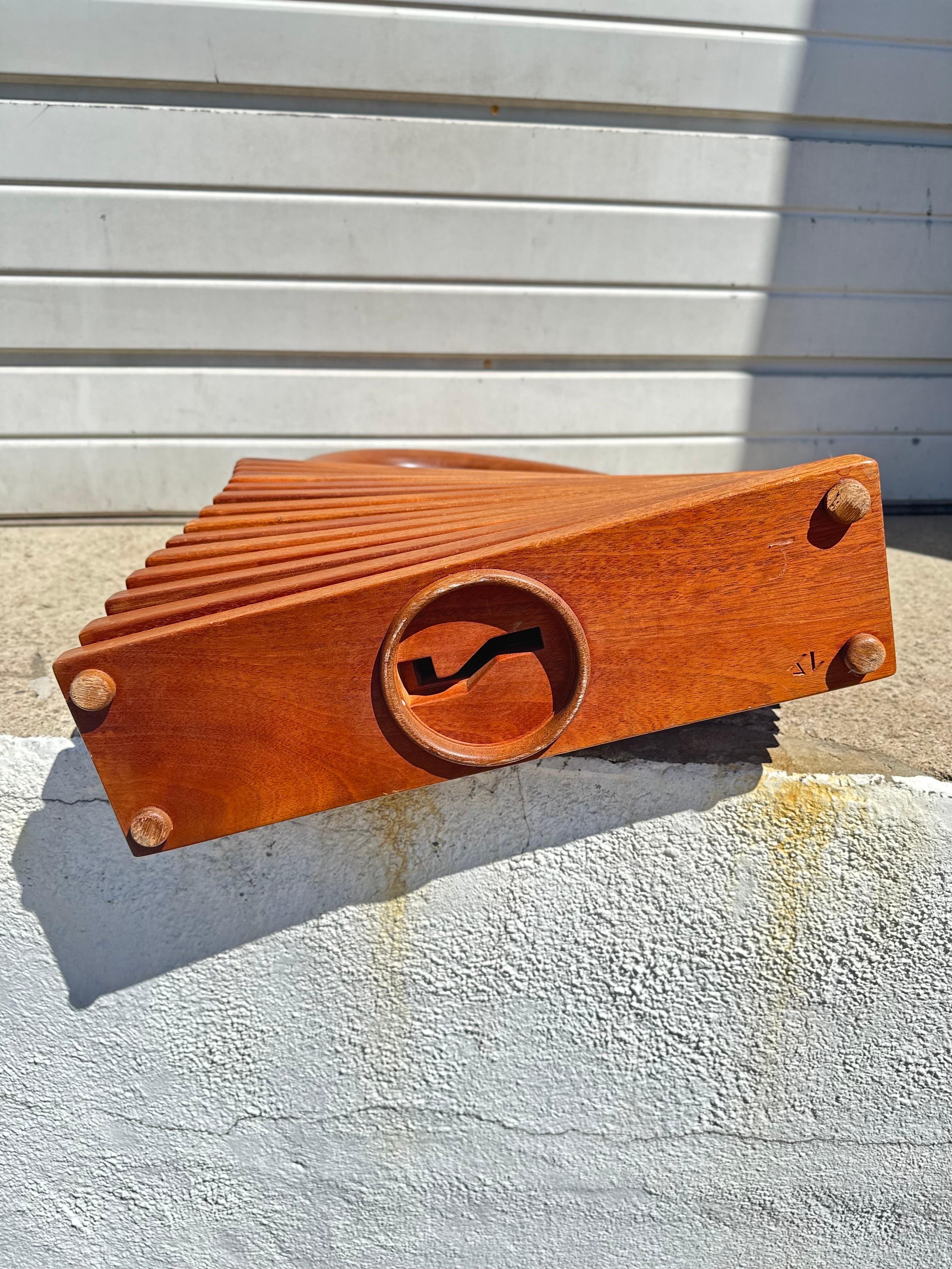 A Mid Century Modern Monumental American Studios Craft Wood Pad Lock Sculpture  For Sale 1