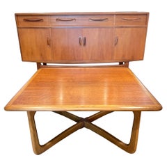 A mid century modern oak coffee table by Lane. Part of perception collection