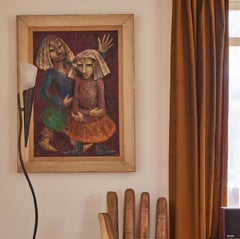 A mid century modern oil painting by Åke Tügel, signed, 1949