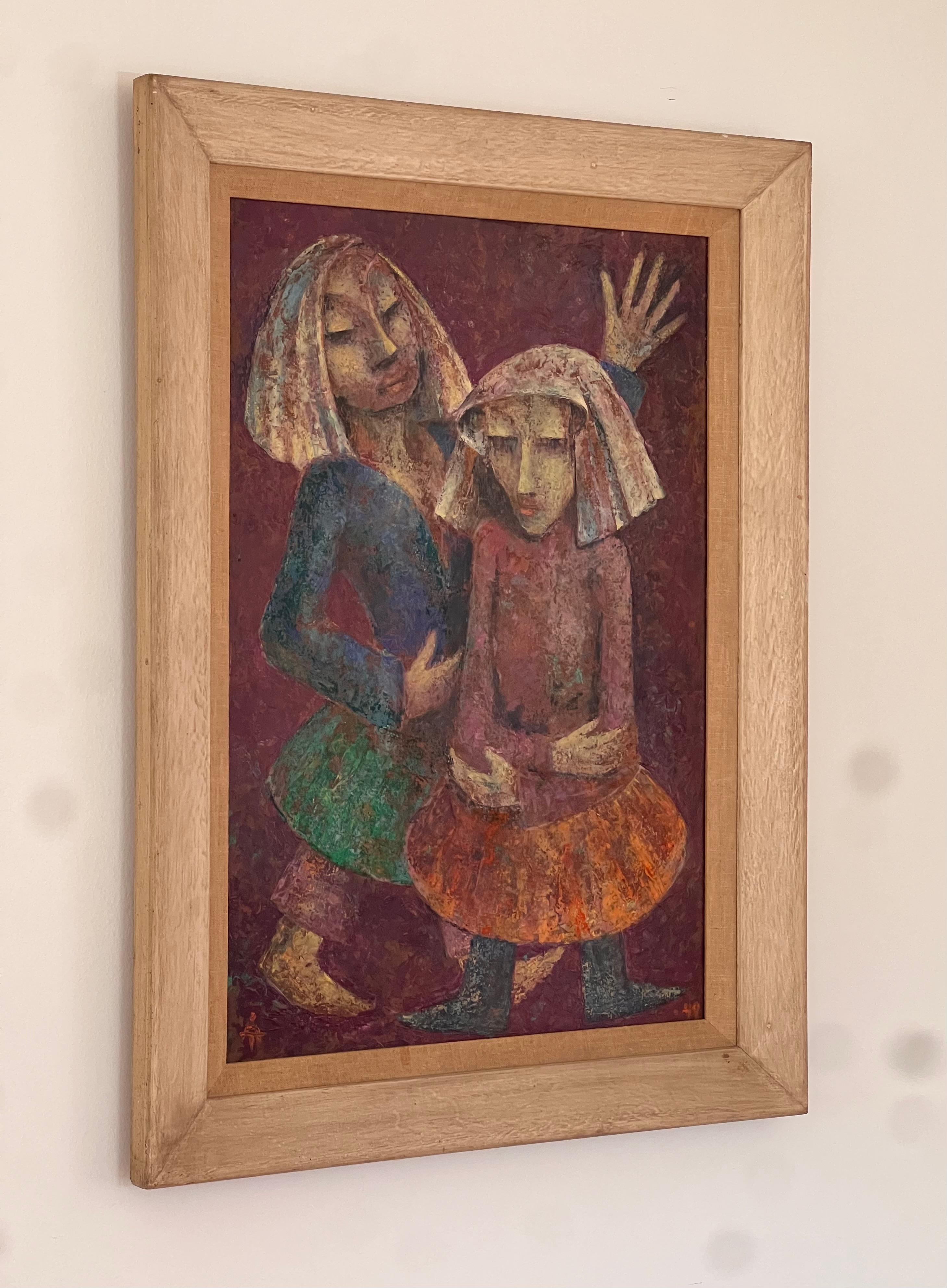 Un óleo moderno de mediados de siglo de Åke Tügel, firmado, 1949 en Bueno estado para la venta en View Park, CA