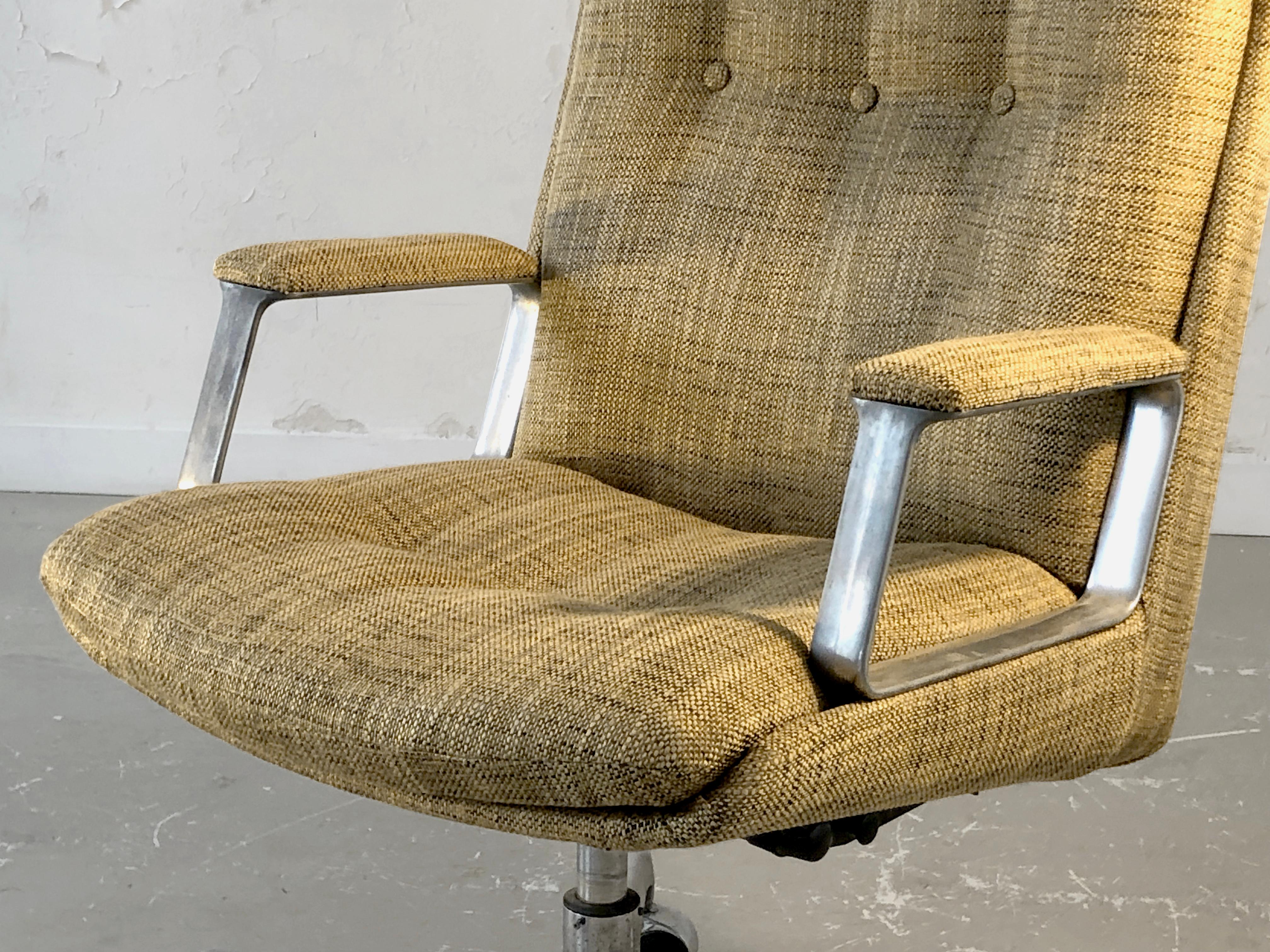 French A MID-CENTURY-MODERN President DESK CHAIR by RAPHAEL RAFFEL France 1960-1970 For Sale