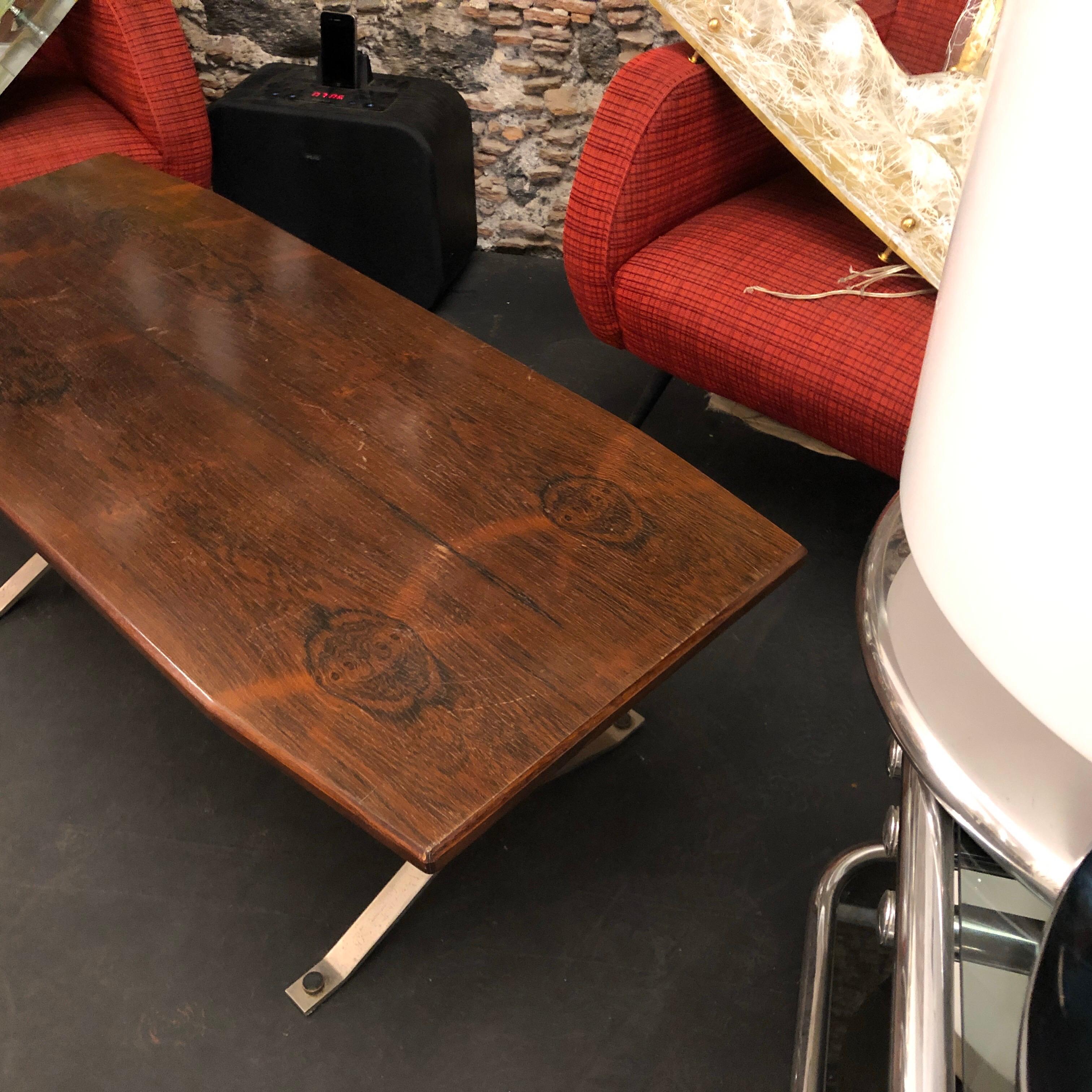 1970s Osvaldo Borsani style Mid-Century Modern Steel Italian Side Table For Sale 2