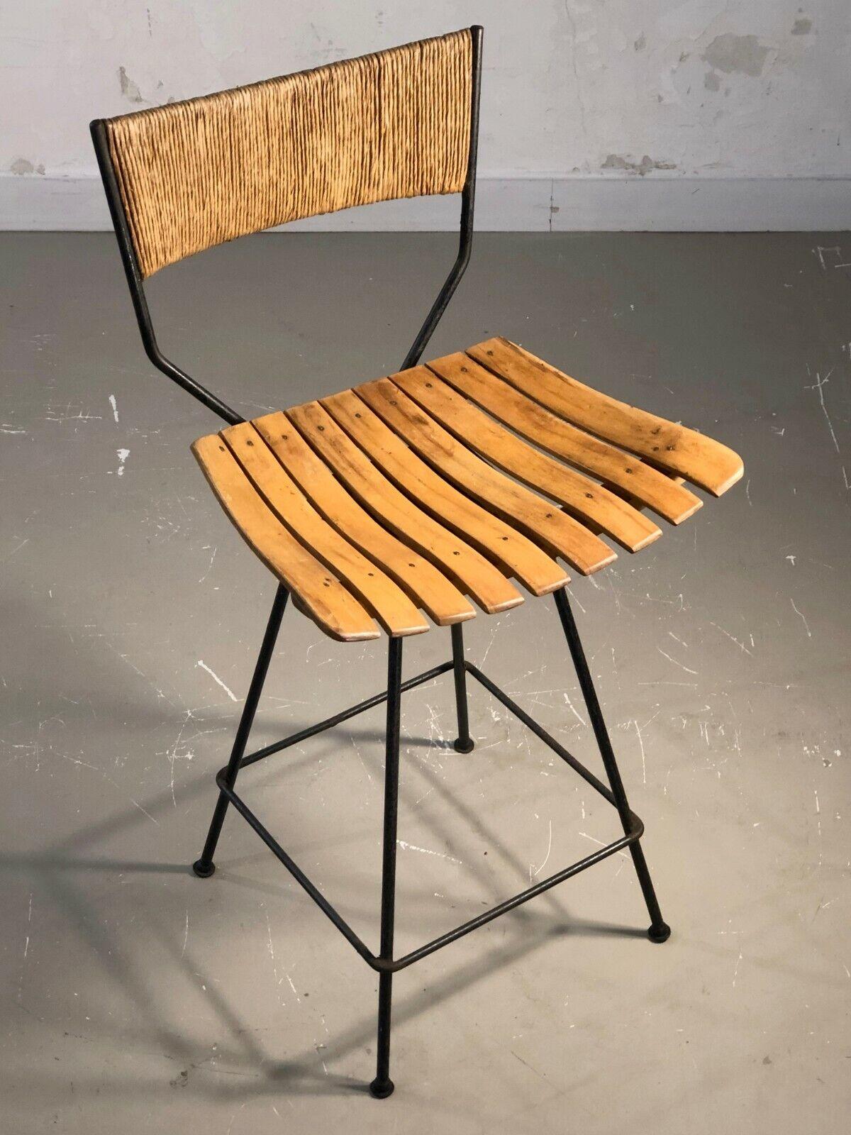 Chaise de bar rustique mi-siècle moderne, par ARTHUR UMANOFF, RAYMOR, USA 1950 en vente 3