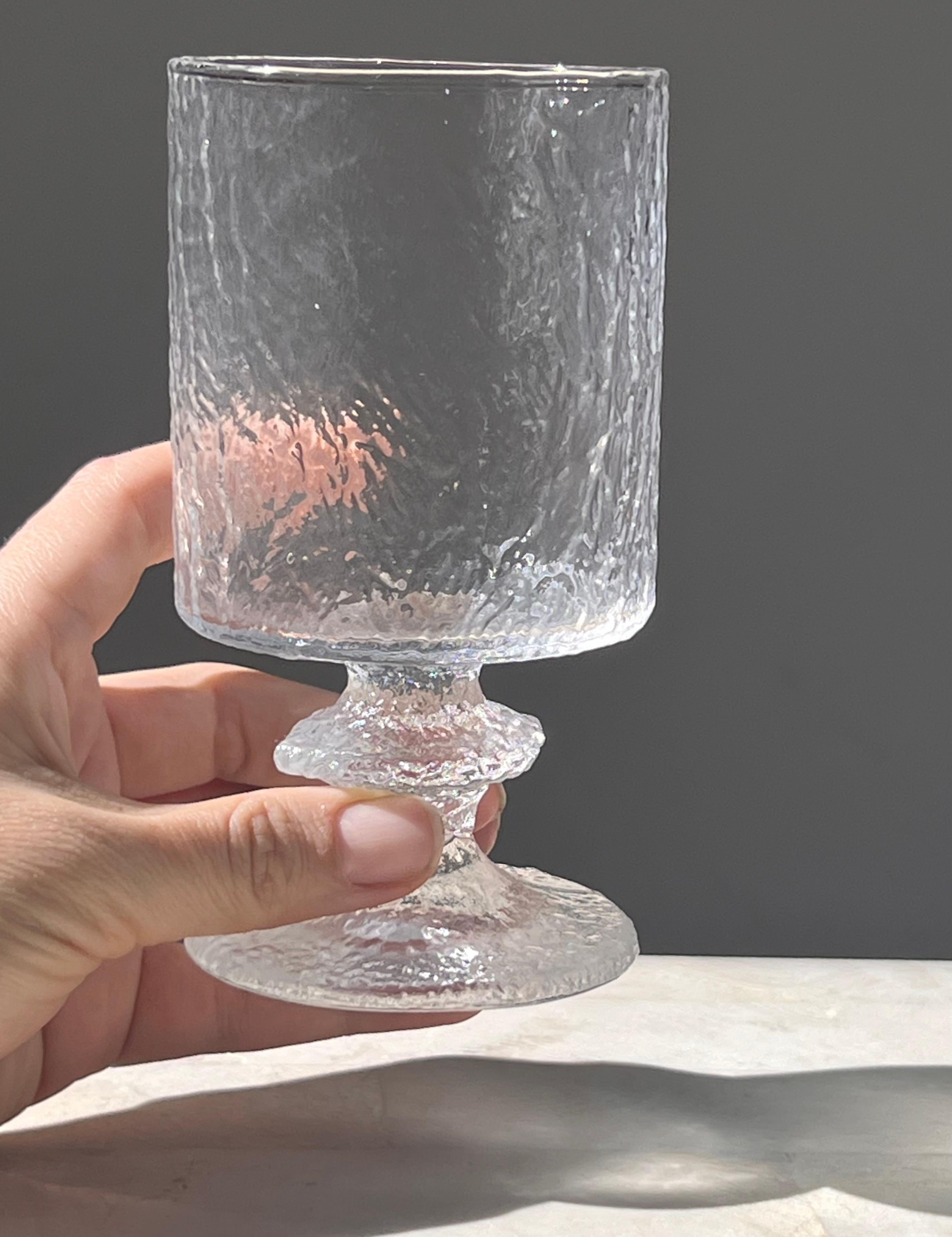 A mid century modern set of four water goblets by LASIA, Finland 1960s 1