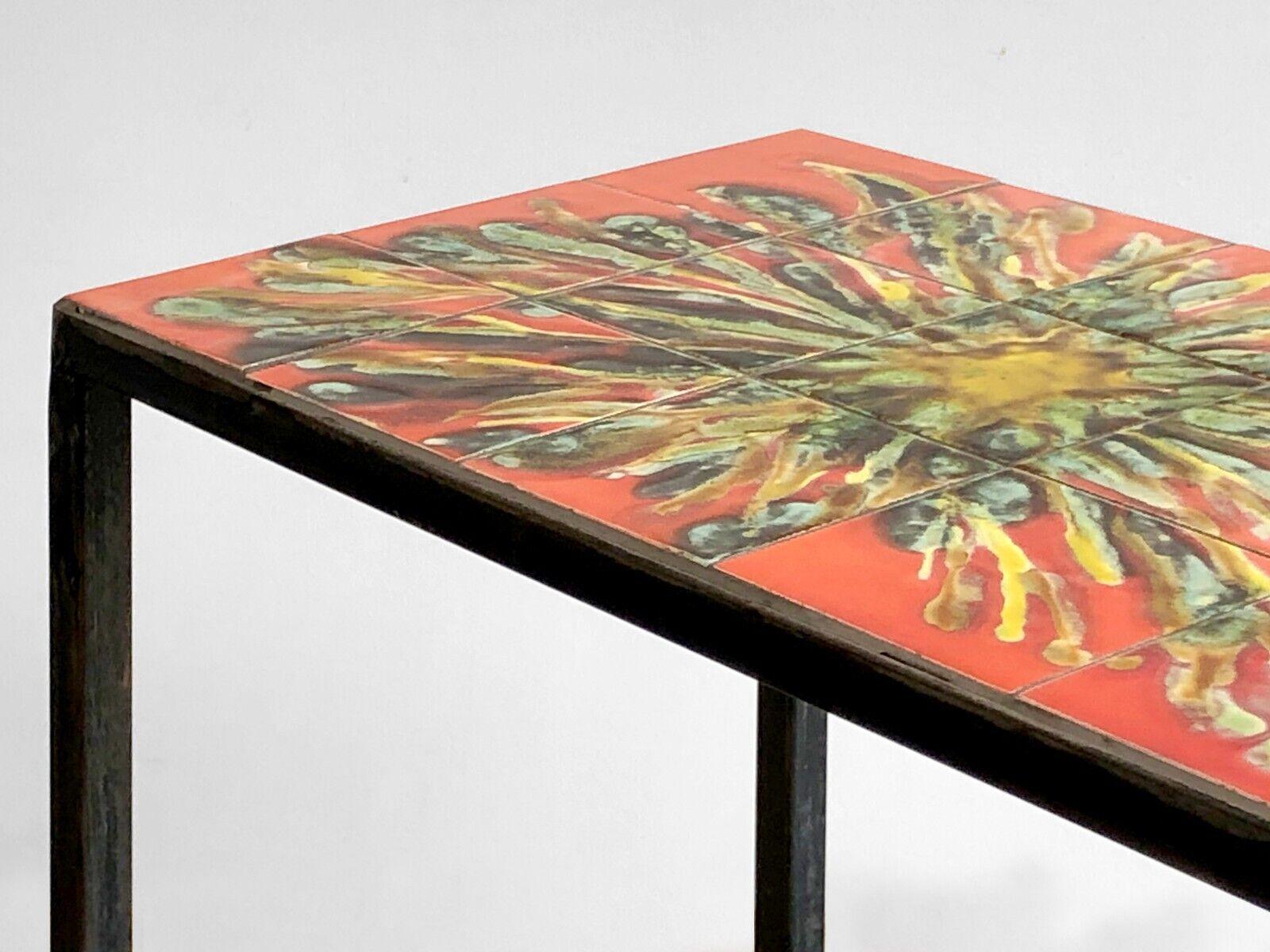 A MID-CENTURY-MODERN SIDE or COFFEE Ceramic TABLE, VALLAURIS, France 1950 For Sale 2