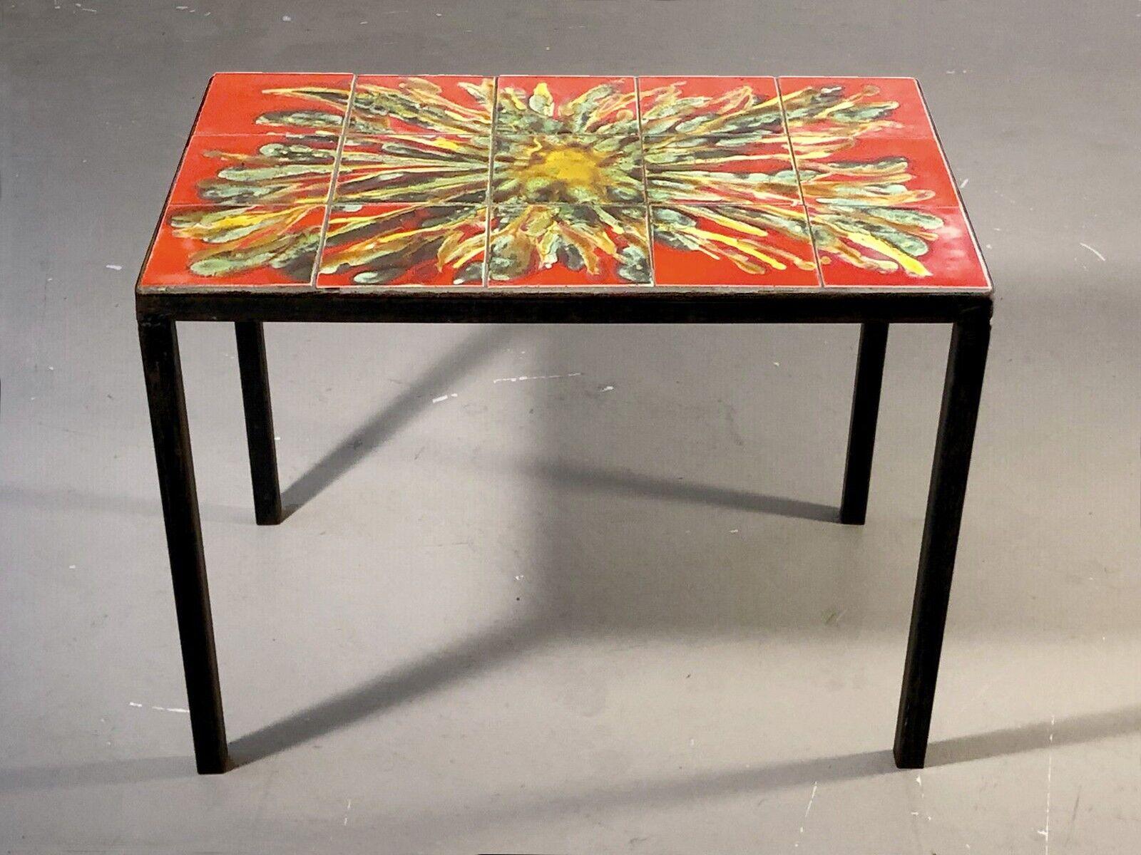 A MID-CENTURY-MODERN SIDE or COFFEE Ceramic TABLE, VALLAURIS, France 1950 For Sale 8