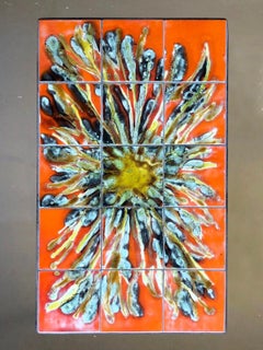 A MID-CENTURY-MODERN SIDE or COFFEE Ceramic TABLE, VALLAURIS, France 1950