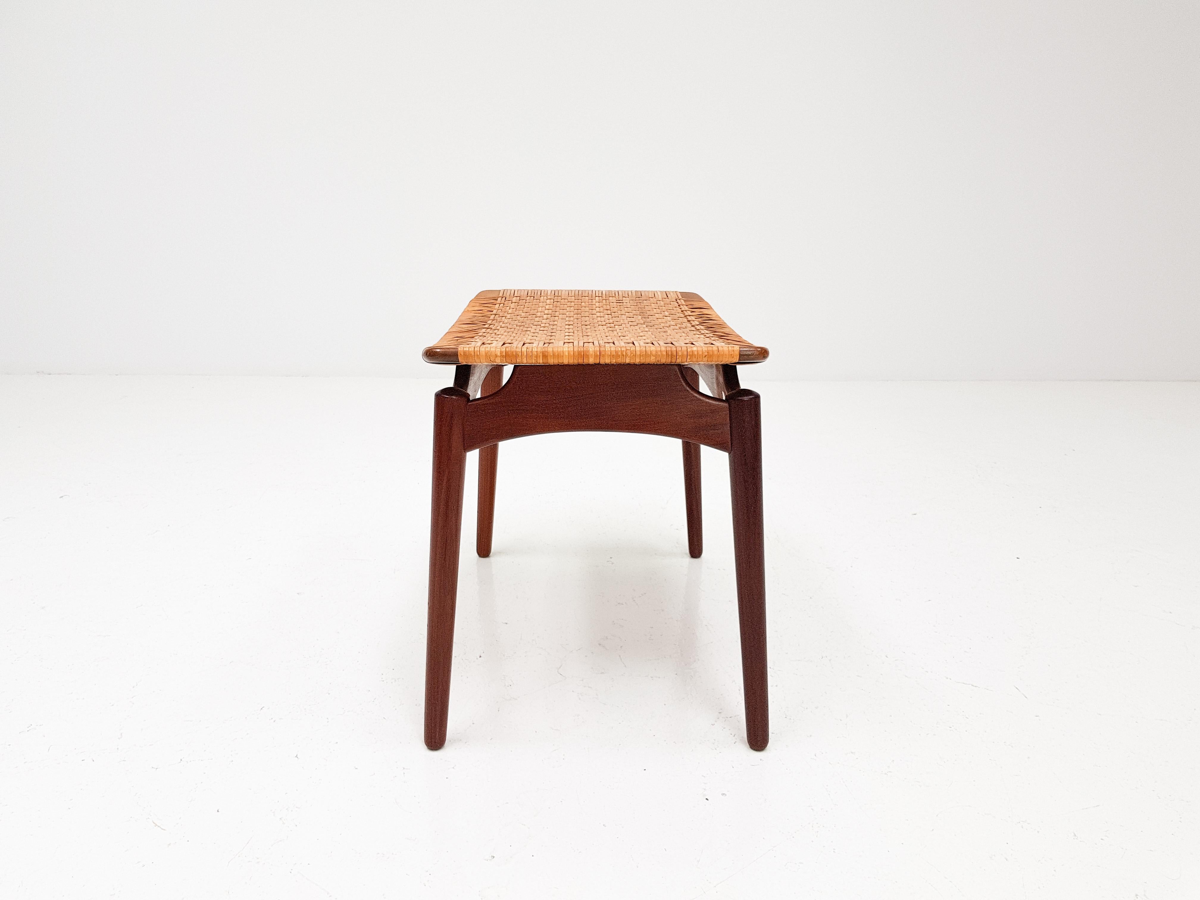 Mid-Century Modern Stool, Teak and Cane by Olholm Mobelfabrik, Denmark, 1950 7