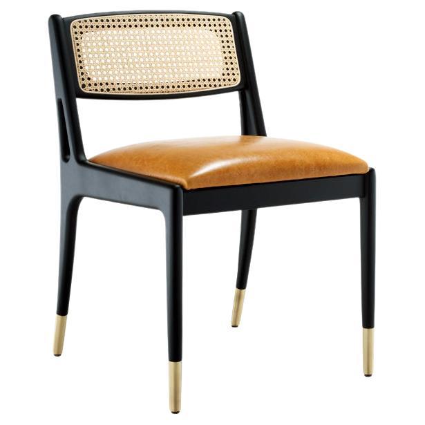 Mid-Century Modern-Stuhl im Stil der Jahrhundertmitte/ Ausführung in Ebenholz im Angebot