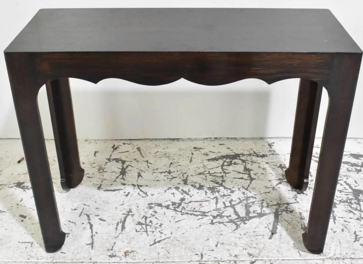 Mid-Century Modern A mid century modern style console with  Oriental inspired details. For Sale