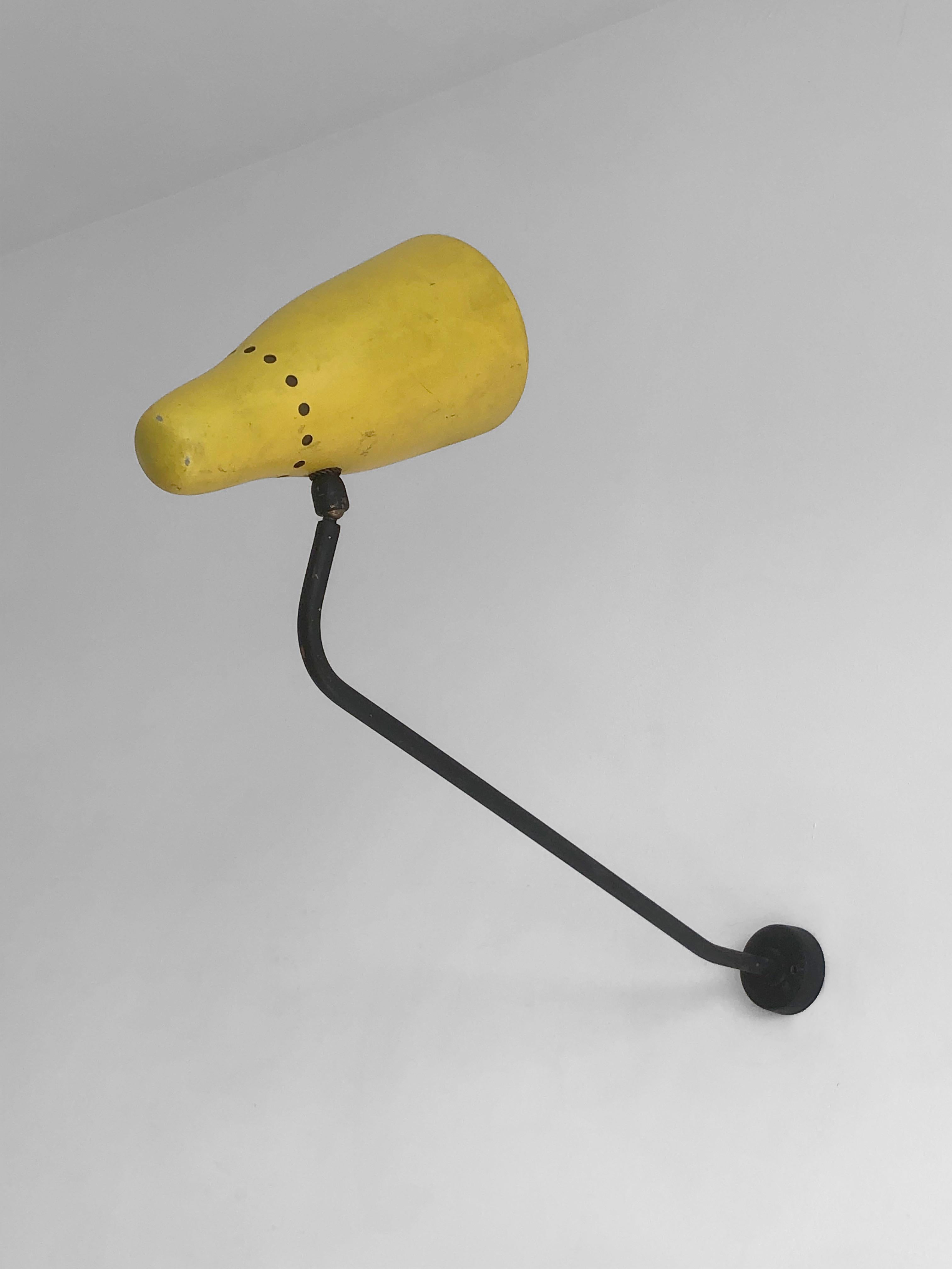 Mid-20th Century A MID-CENTURY-MODERN Wall LAMP ARM by JACQUES BINY ed. LUMINALITE France 1950 For Sale